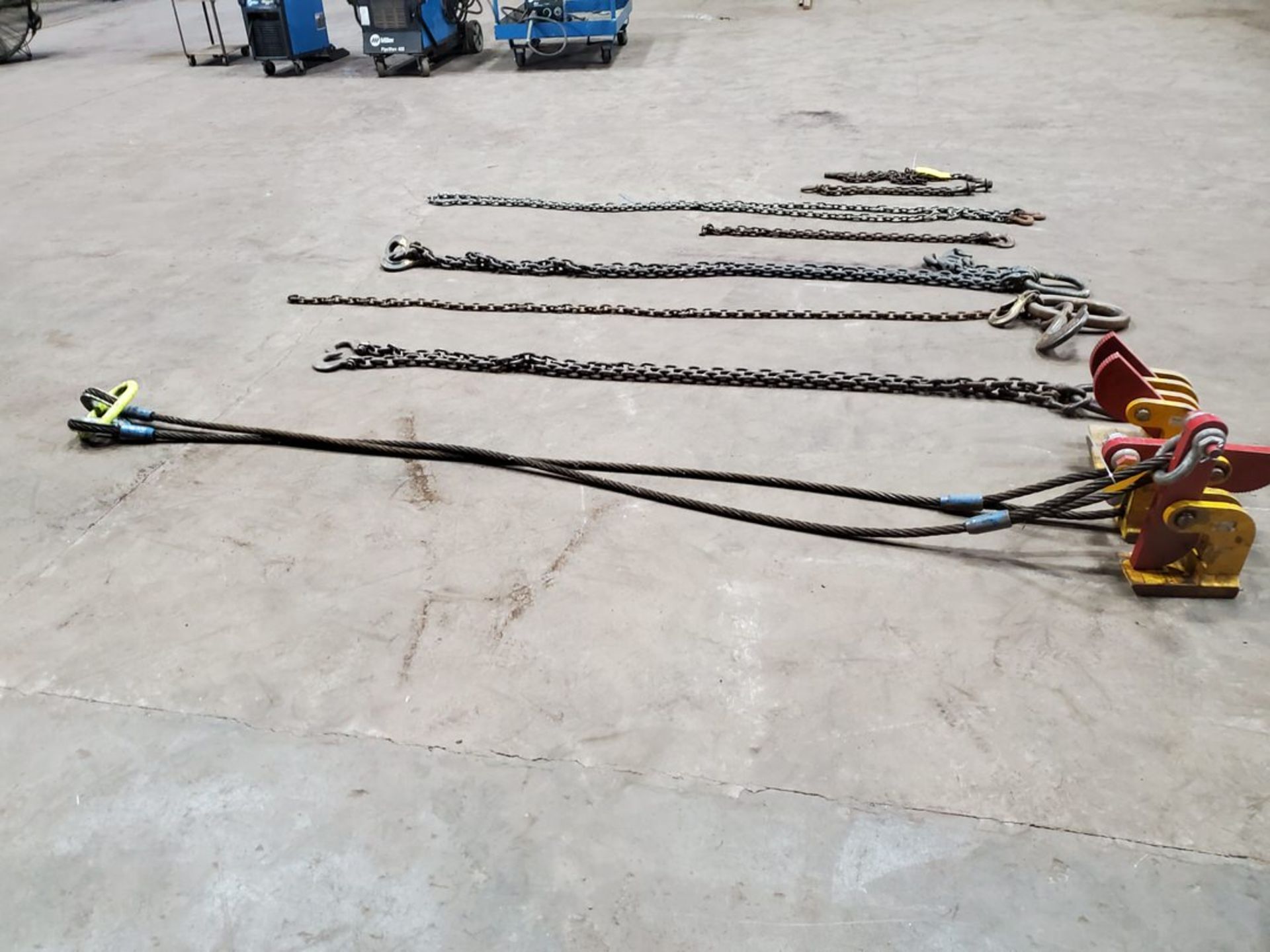 Assorted Lifting Chains & Clamps 6-Ton Cap. & Other