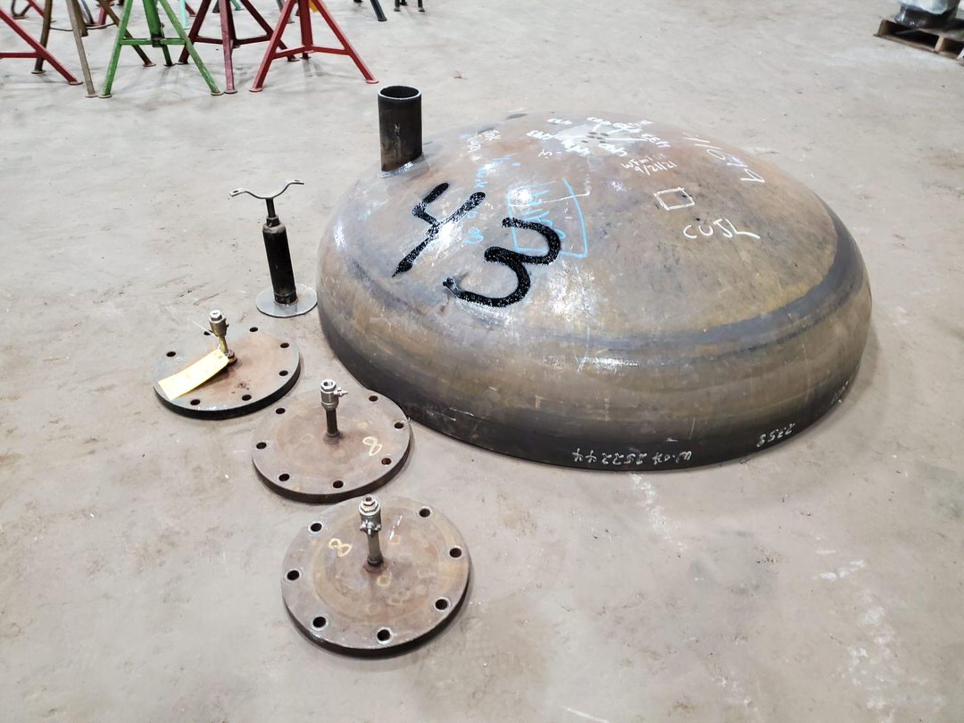 (2) 60" Tank Heads W/ (3) Fabricated Blind Flanges - Image 2 of 6