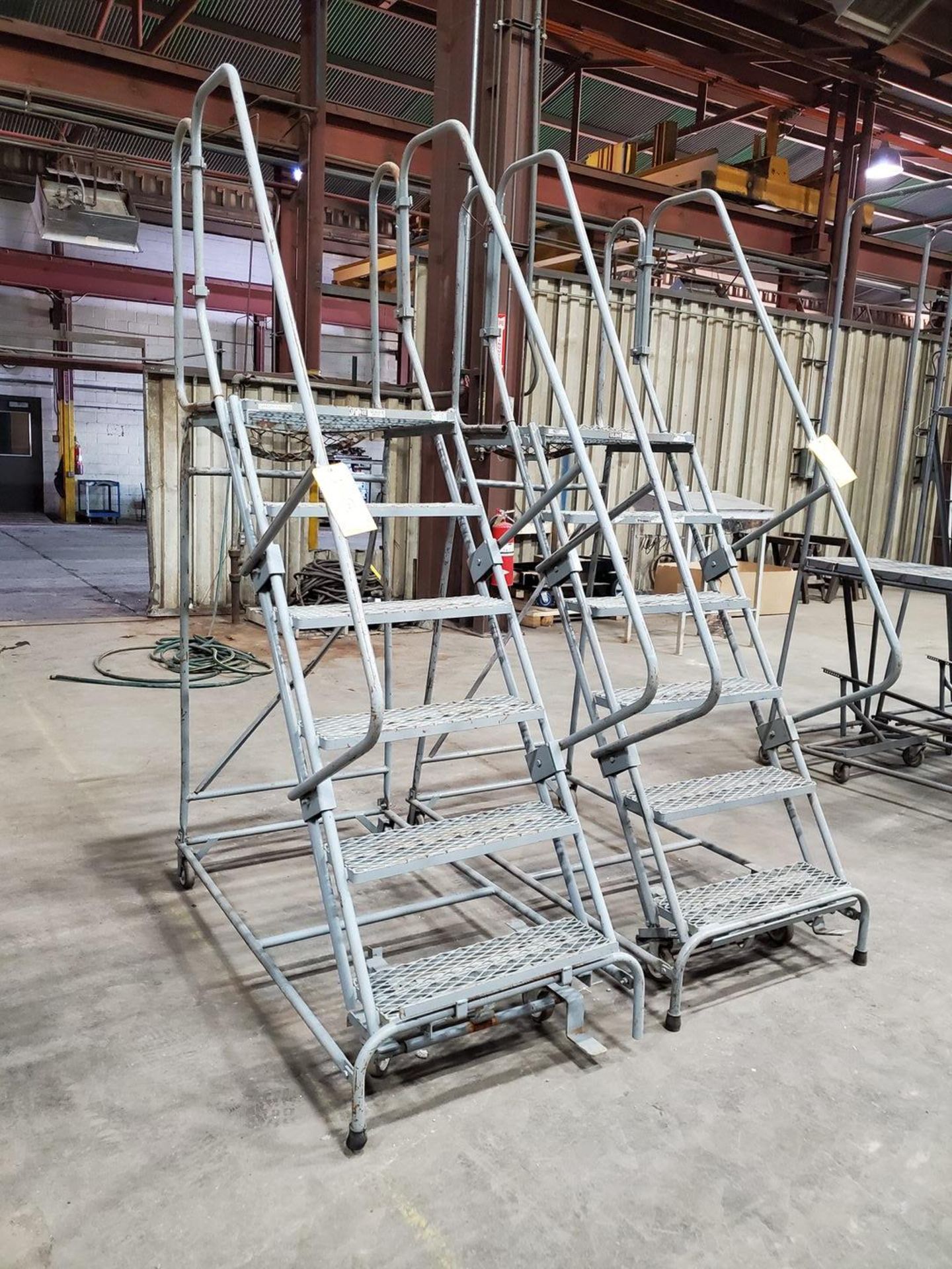 (2) 6-Step Rolling Platform Staircases 450lbs Cap. - Image 2 of 3
