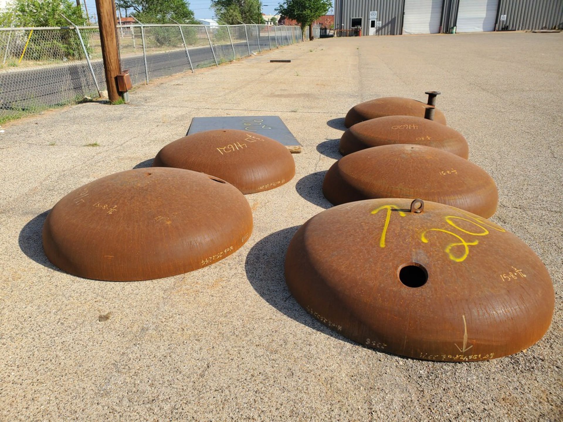 (9) Tank Heads 60"O.D x 1/2"Thk; W/ Sheet Metal, 96" x 58-1/2"; W/ Cut-Off Matl. - Image 5 of 7