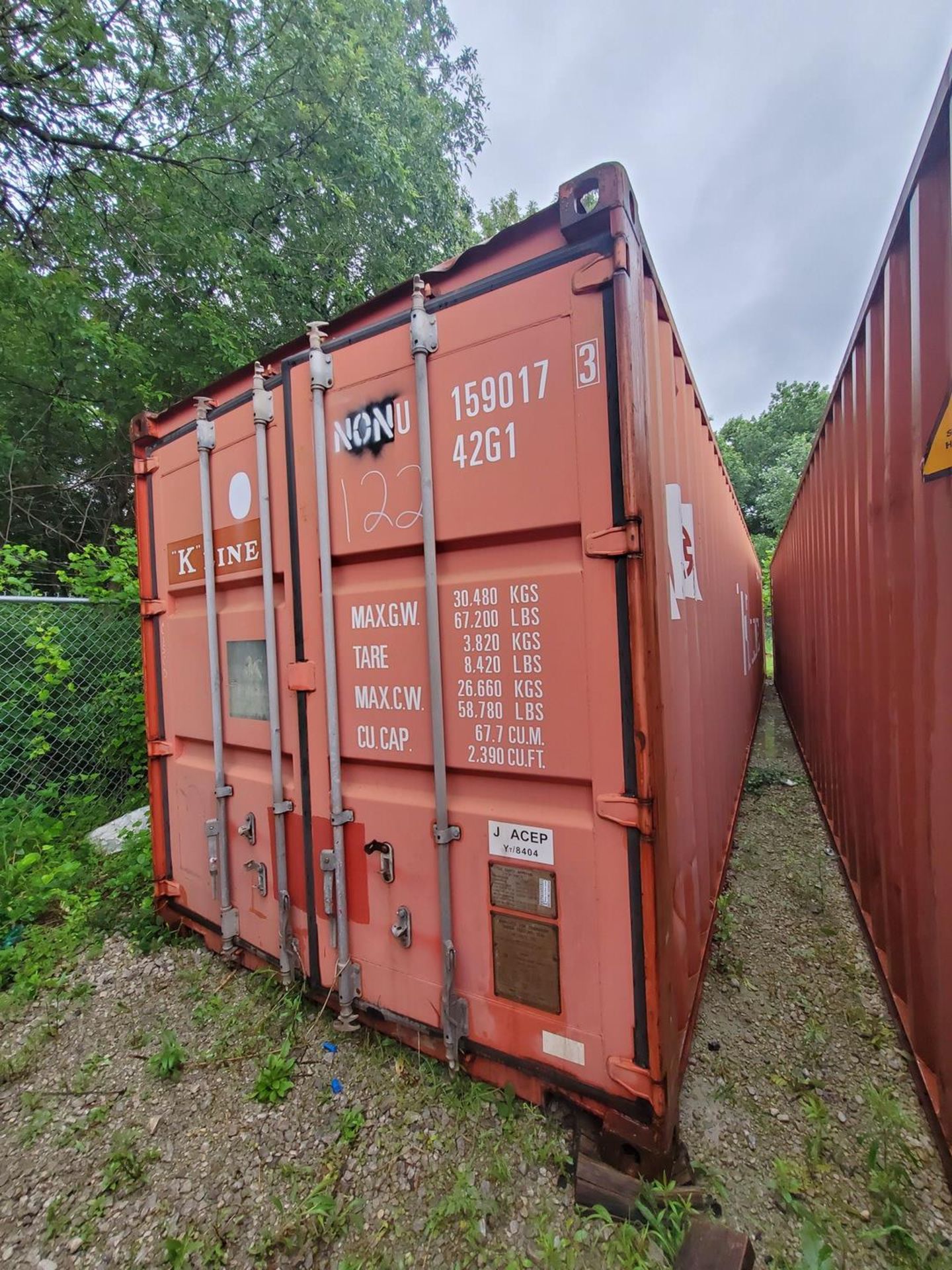 K-Line Shipping Container, Dims: 40'L x 8'W x 8'6'H; W/ Cooler Contents; To Include But Not
