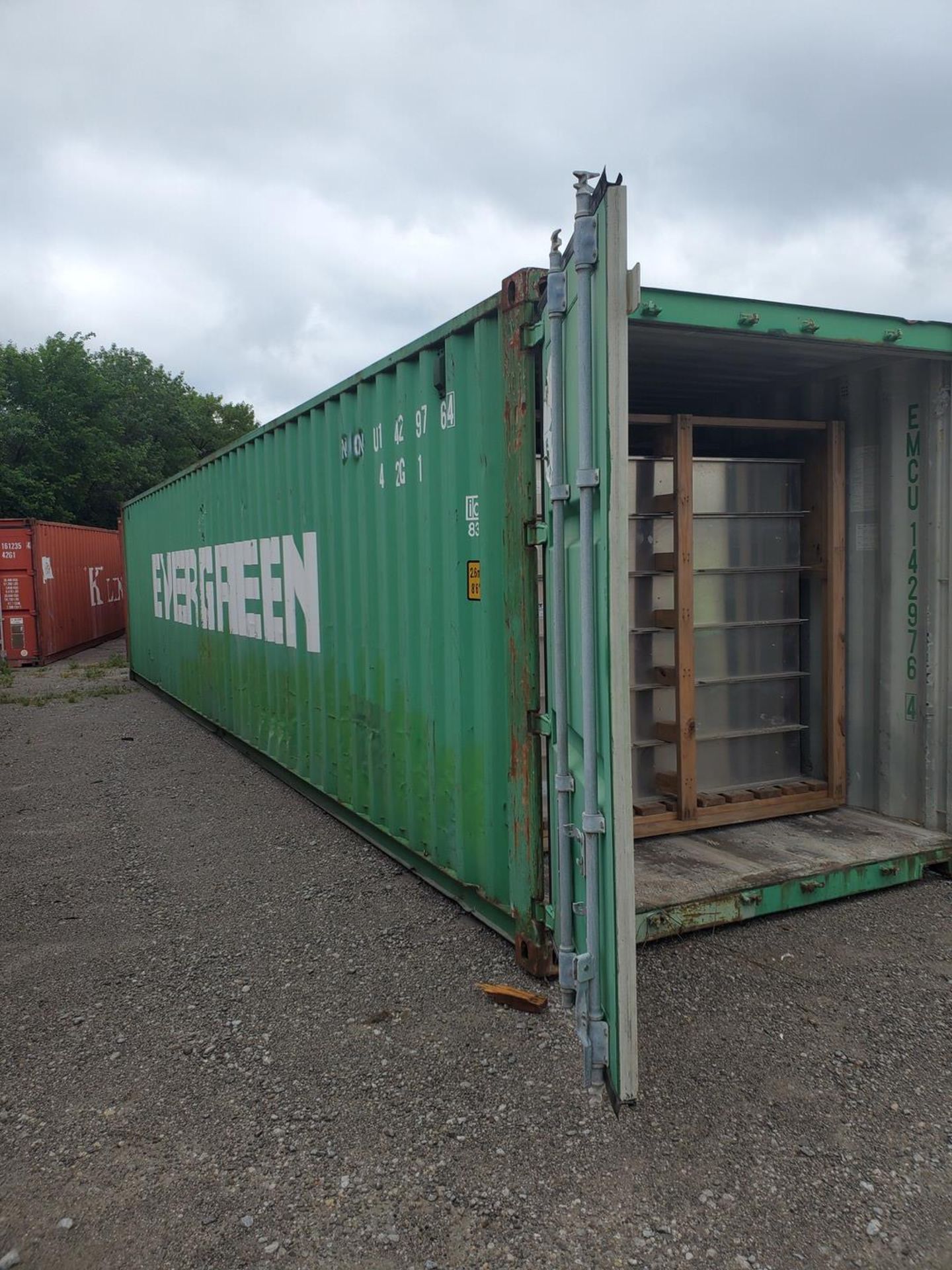 Evergreen Shipping Container, Dims: 40'L x 8'W x 8'6'H; W/ Cooler Contents; To Include But