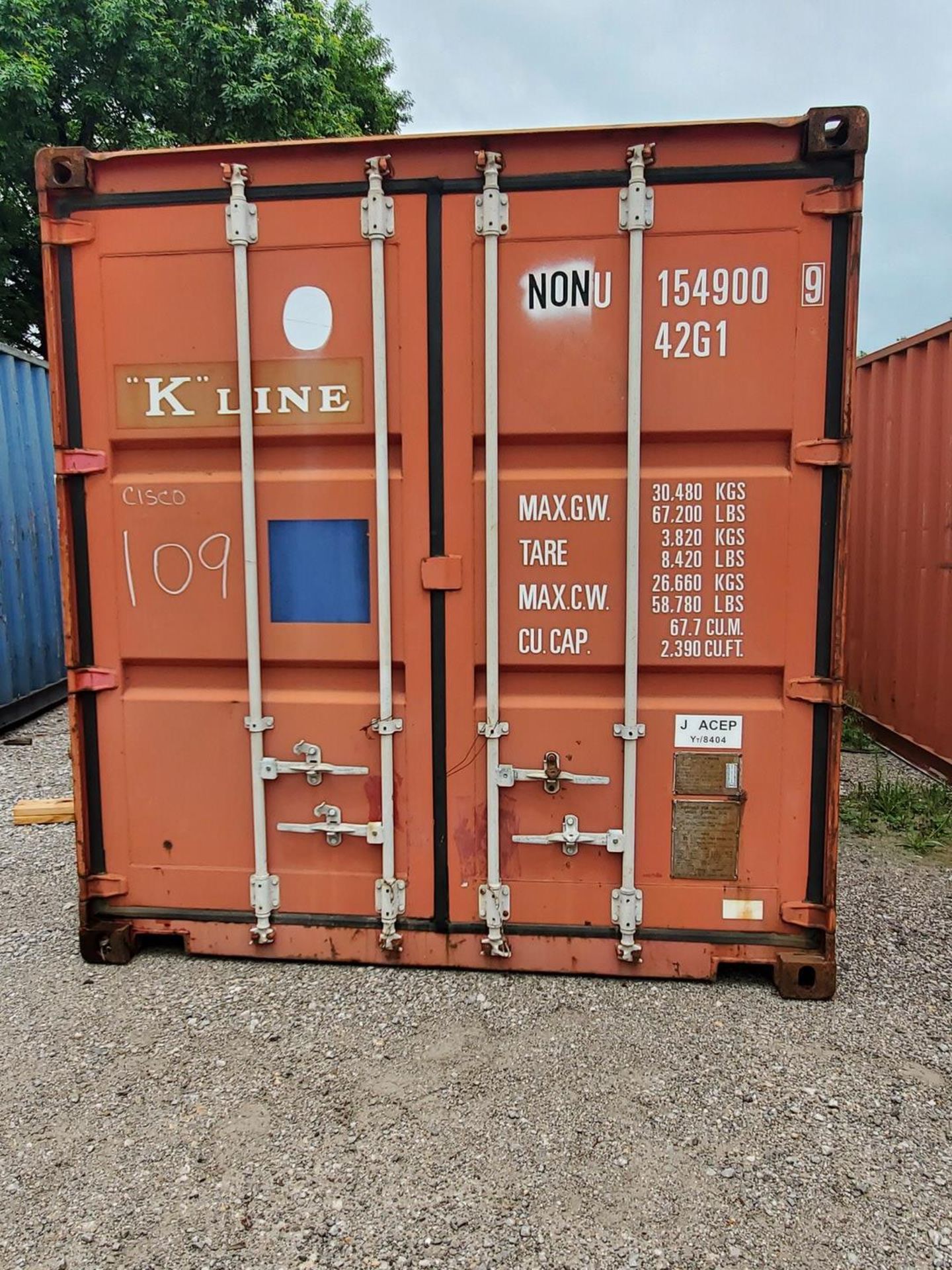 K-Line Shipping Container, Dims: 40'L x 8'W x 8'6'H; W/ Cooler Contents; To Include But Not