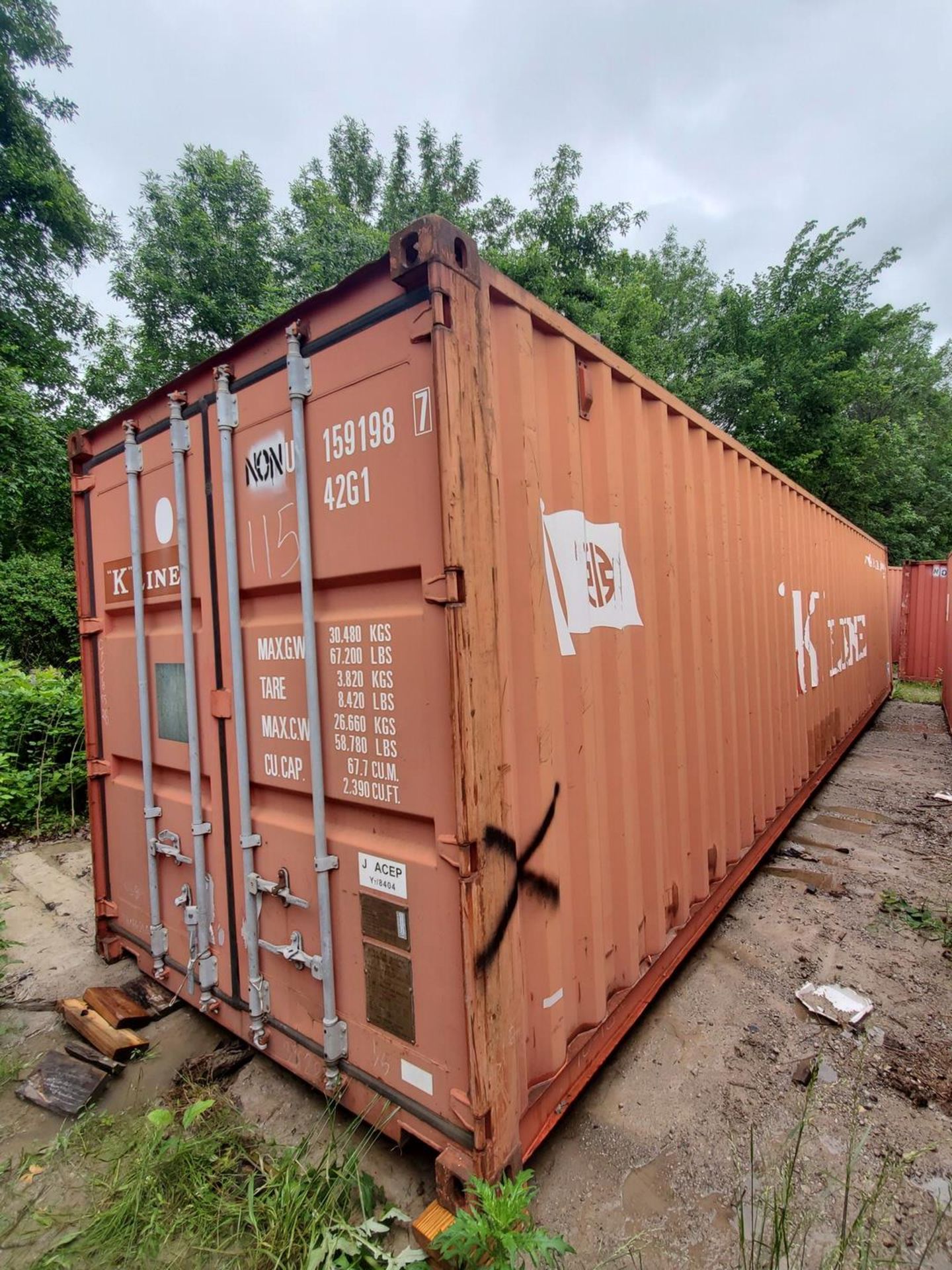 K-Line Shipping Container, Dims: 40'L x 8'W x 8'6'H; W/ Cooler Contents; To Include But Not