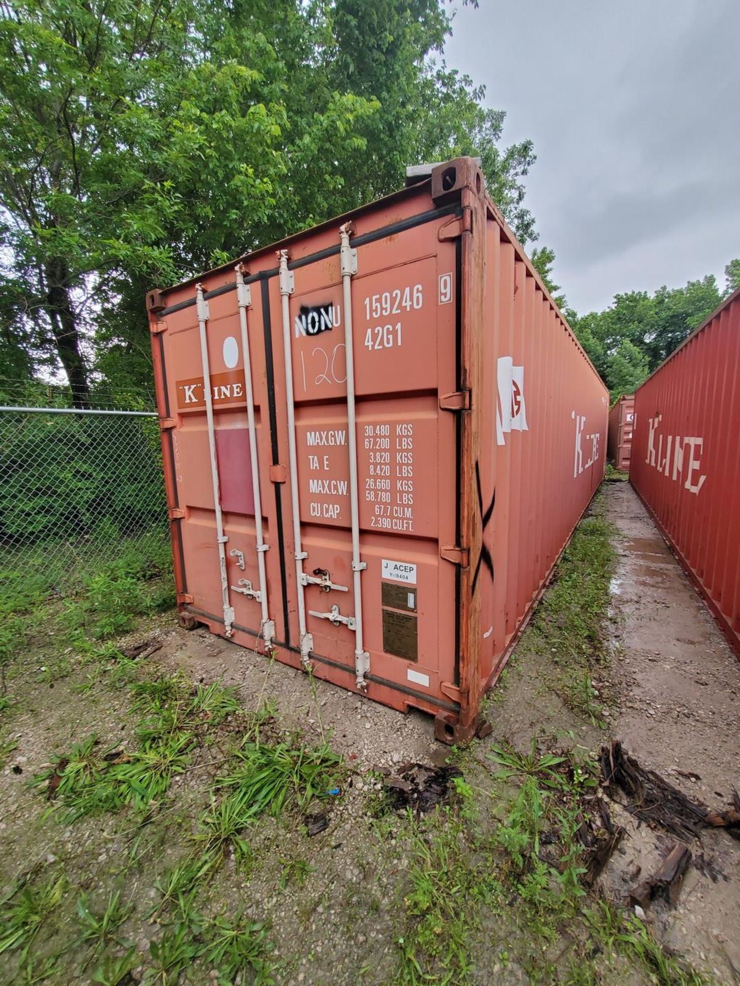 K-Line Shipping Container, Dims: 40'L x 8'W x 8'6'H; W/ Cooler Contents; To Include But Not