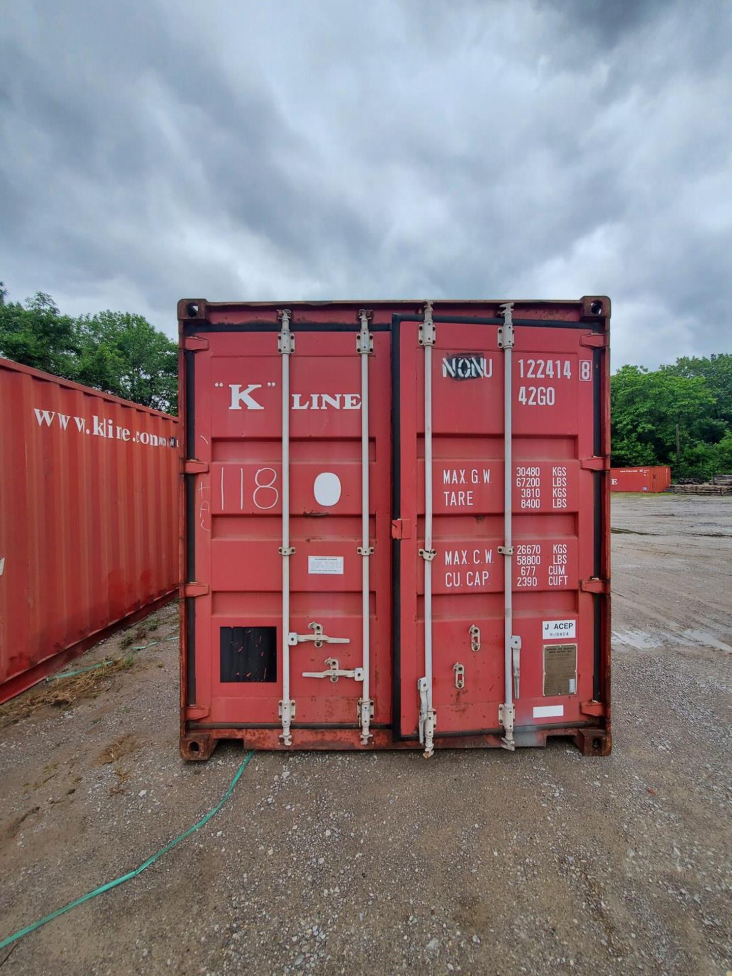 K-Line Shipping Container, Dims: 40'L x 8'W x 8'6'H; W/ Cooler Contents; To Include But Not