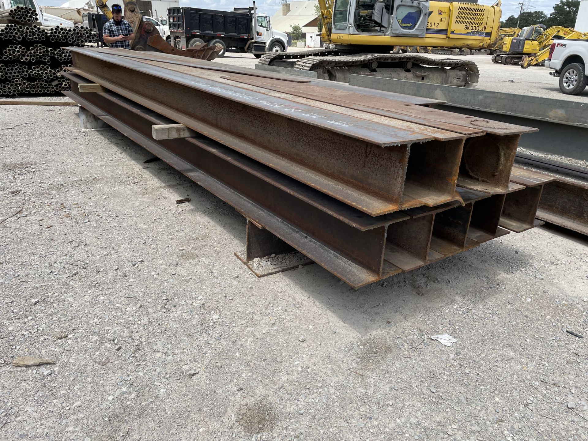 (10) I BEAMS, APPROX: (8) 12" WIDE FLANGE X 23' LONG, (1) 12" WIDE FLANGE X 19' LONG, (1) 10" WIDE - Image 5 of 5