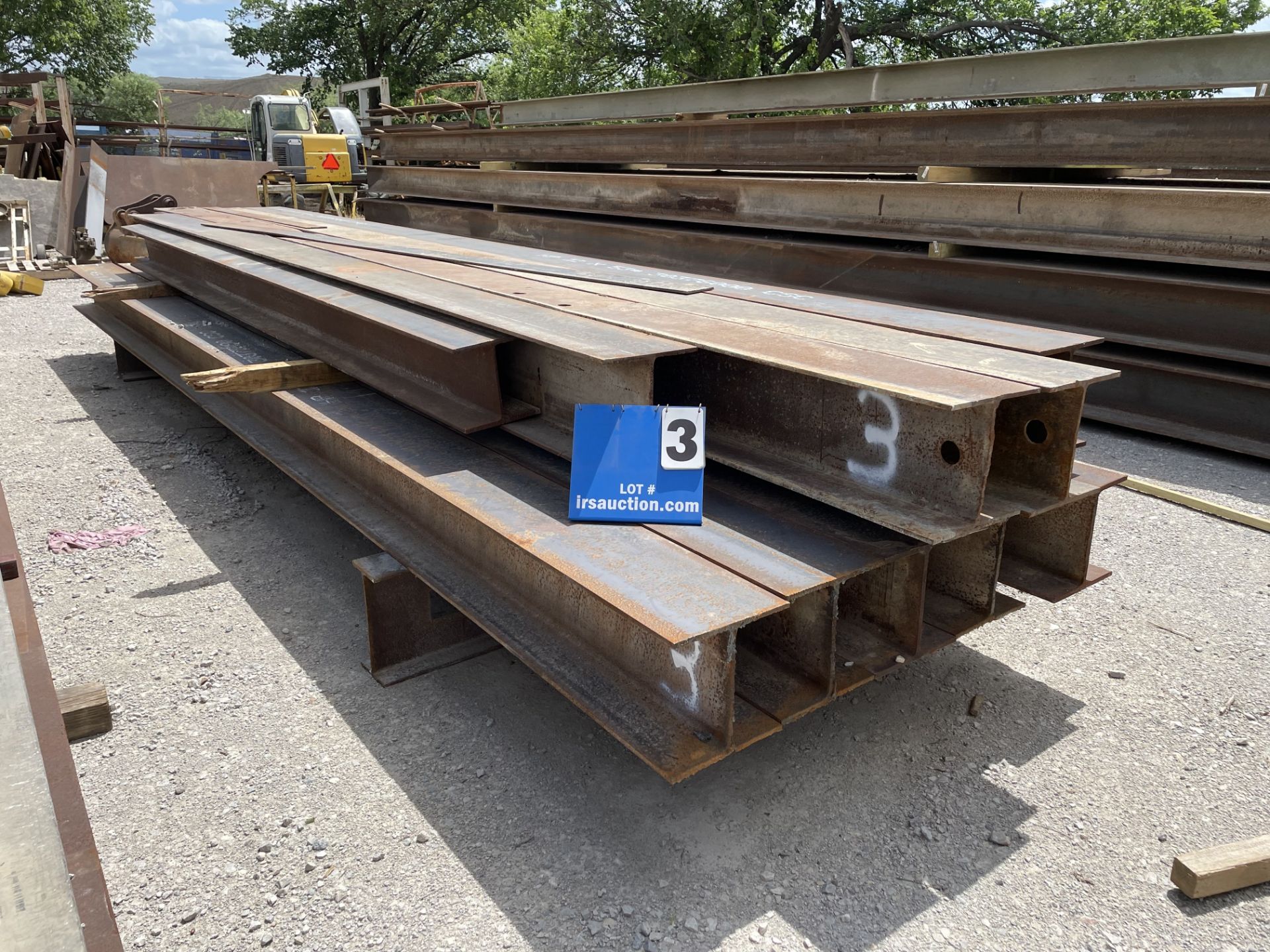 (10) I BEAMS, APPROX: (8) 12" WIDE FLANGE X 23' LONG, (1) 12" WIDE FLANGE X 19' LONG, (1) 10" WIDE