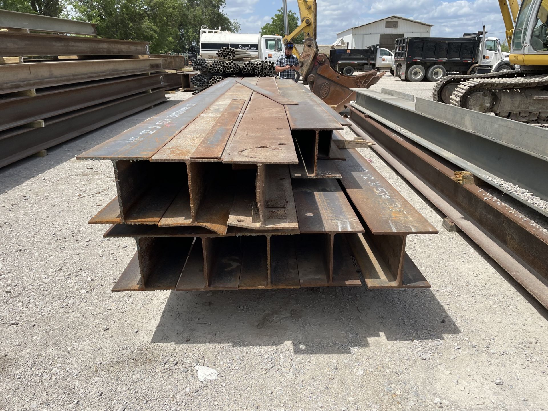 (10) I BEAMS, APPROX: (8) 12" WIDE FLANGE X 23' LONG, (1) 12" WIDE FLANGE X 19' LONG, (1) 10" WIDE - Image 4 of 5
