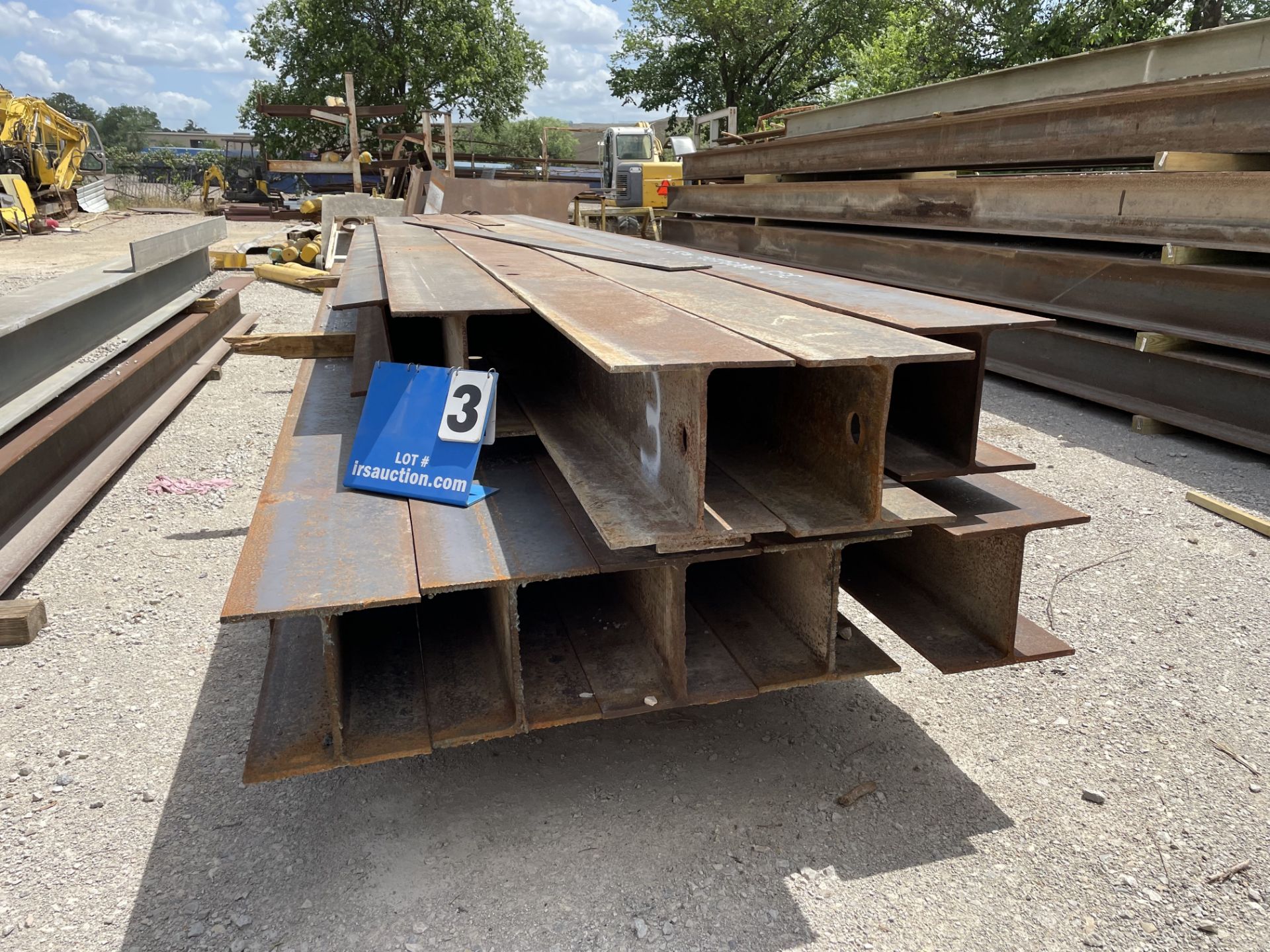 (10) I BEAMS, APPROX: (8) 12" WIDE FLANGE X 23' LONG, (1) 12" WIDE FLANGE X 19' LONG, (1) 10" WIDE - Image 2 of 5