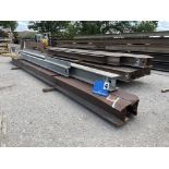 (4) I BEAMS, APPROX: (2) 14" WIDE FLANGE X 30' LONG, (1) GALVANIZED 10" WIDE FLANGE X 16' LONG, (1