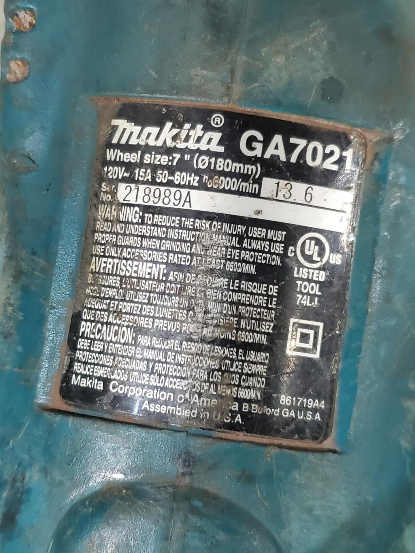 Makita (2) 7" Angle Grinders 120V, 50/60HZ - Image 4 of 4