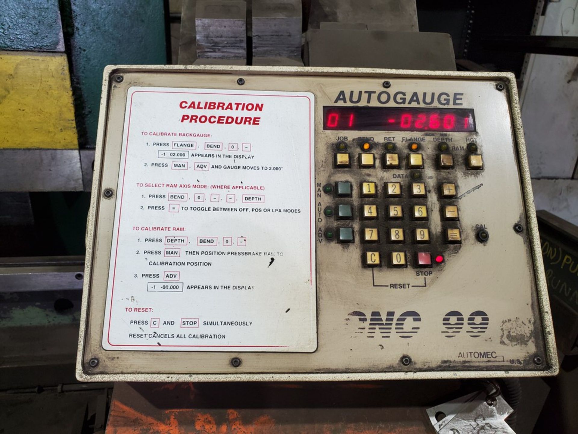 Chicago 12' x 220 Ton Press Brake W/ CNC 99 Autogauge Controller (No Tag) - Image 7 of 12