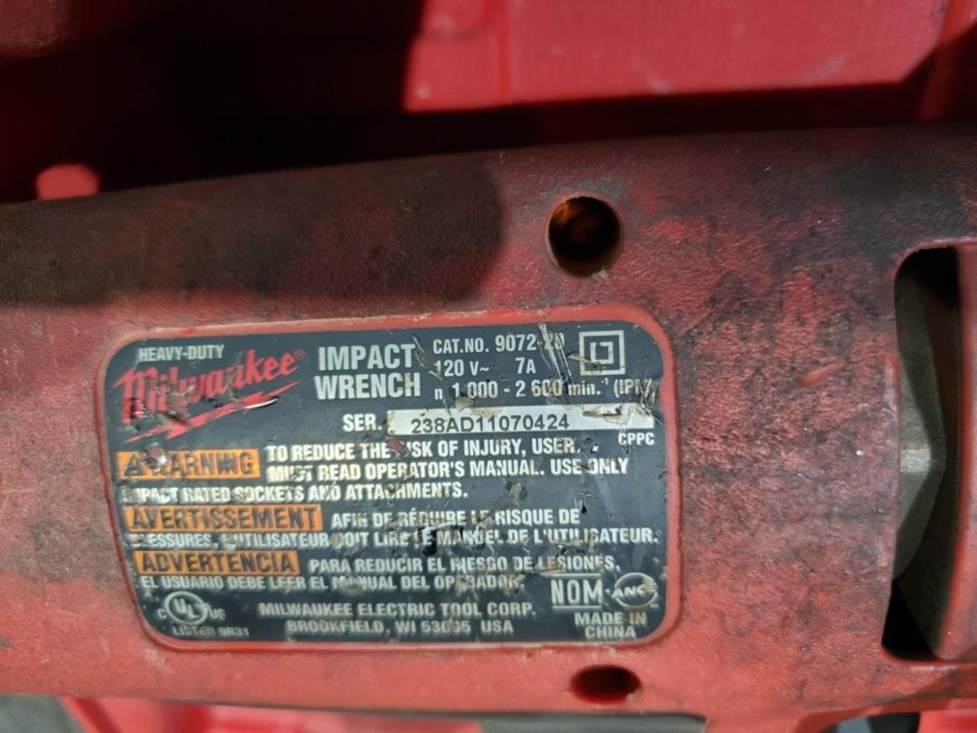 Milwaukee Impact Wrench 120V, 7A - Image 5 of 5