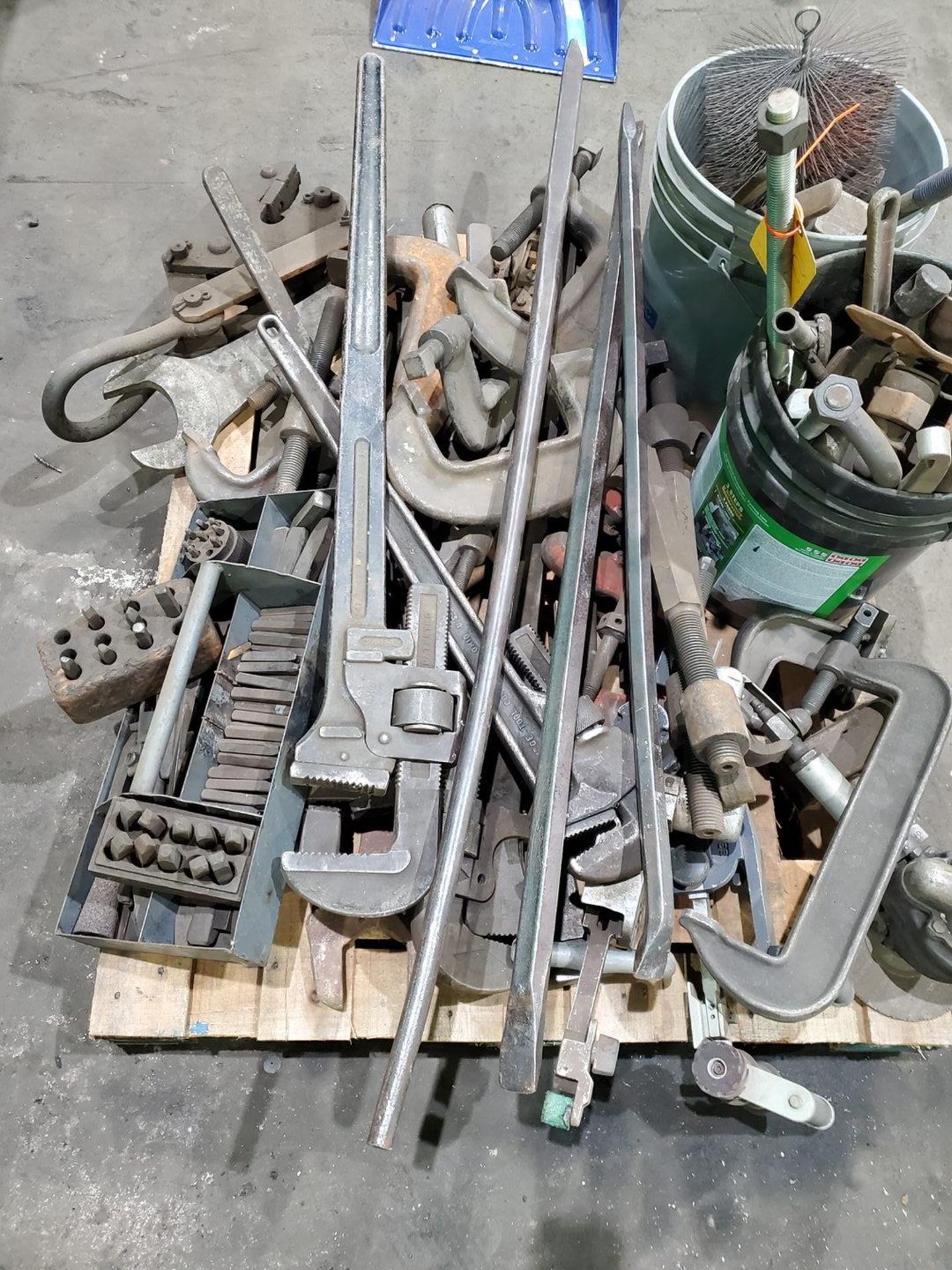 Assorted Material To Inlcude But Not Limited To: Hvy Duty C-Clamps, Assorted Hvy Duty 36" Wrenches, - Image 14 of 15