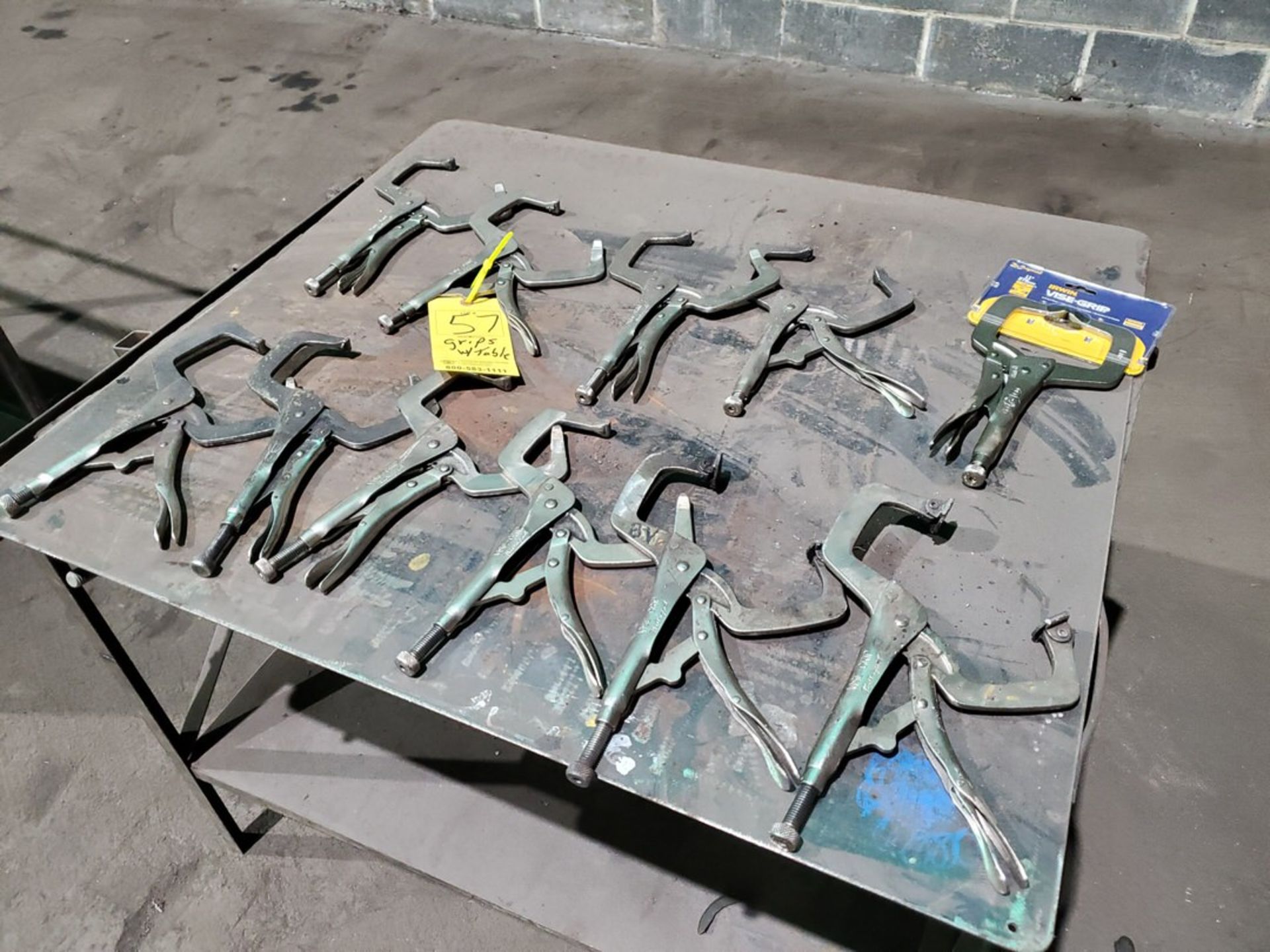 Assorted Vise Grips W/ Stl Table, 32" x 36" x 30"H - Image 4 of 4