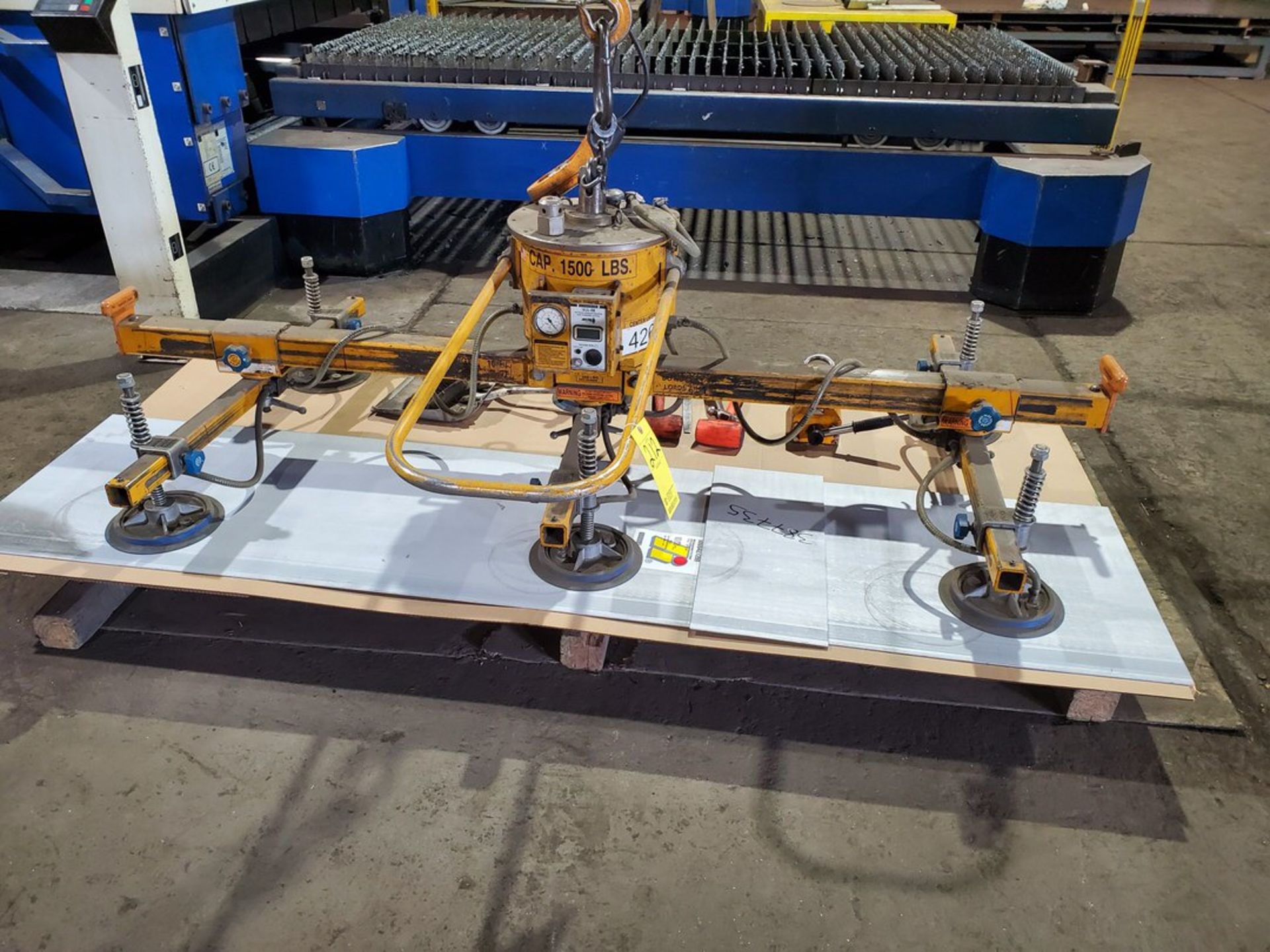 2006 Anver VLS-08 6-Pad Mechanical Vacuum Lifter 1,500lb Cap.; W/ Vacuum Leakage Sensing System