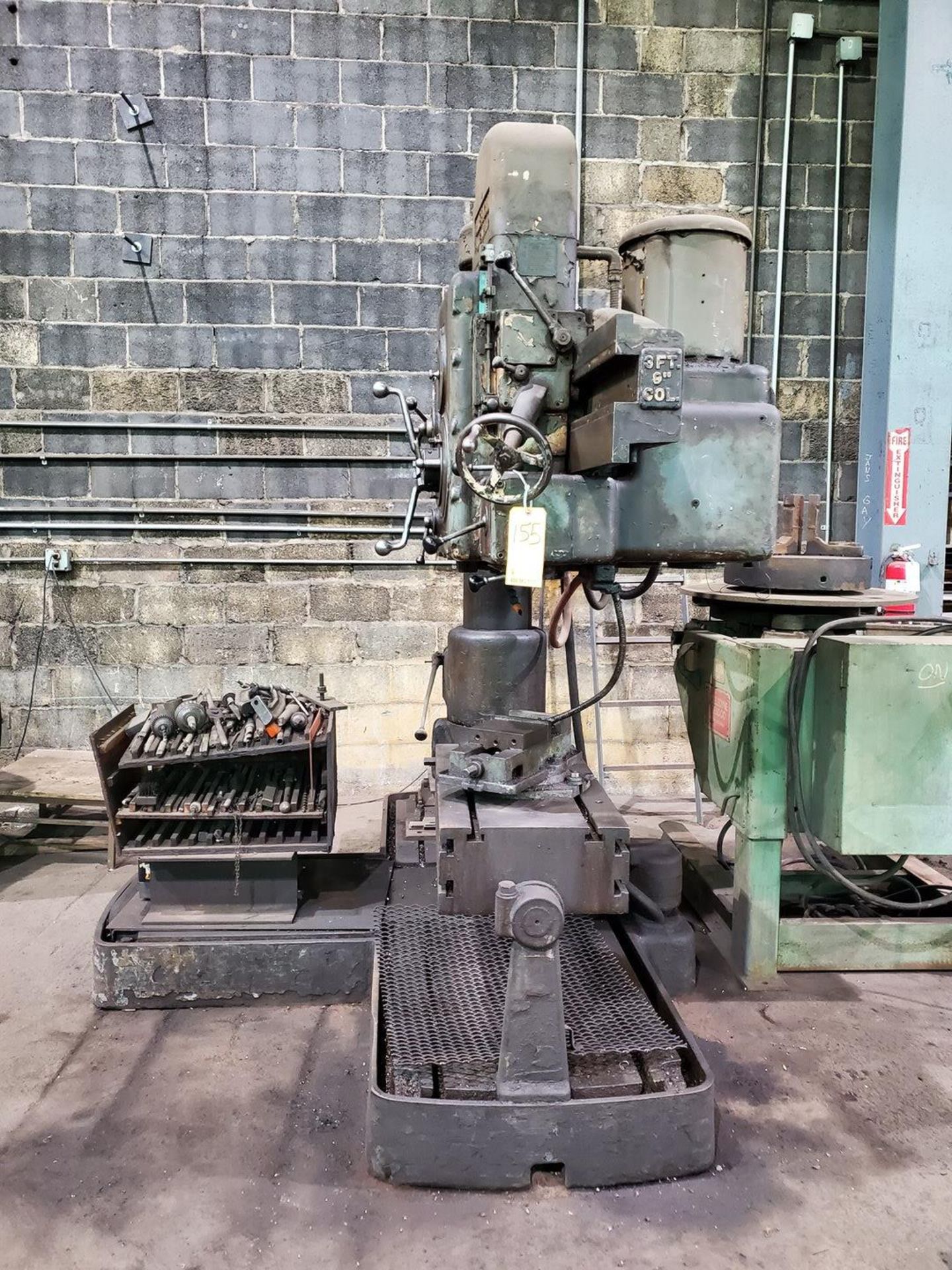 American 3' Arm 8" Column Radial Arm Drill W/ 6" Vise