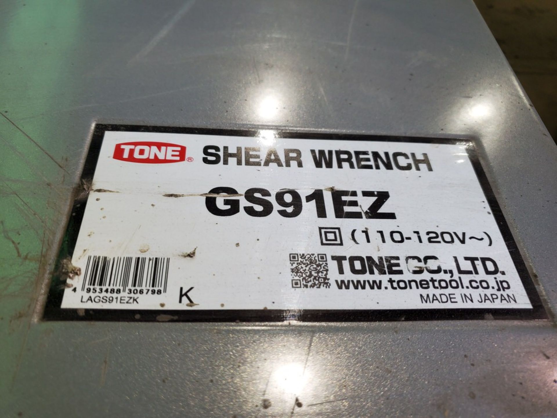 Tone GS91EZ Shear Wrench 110-120V, 50/60HZ, 17A, 1750W, 8101b/ft - Image 2 of 7