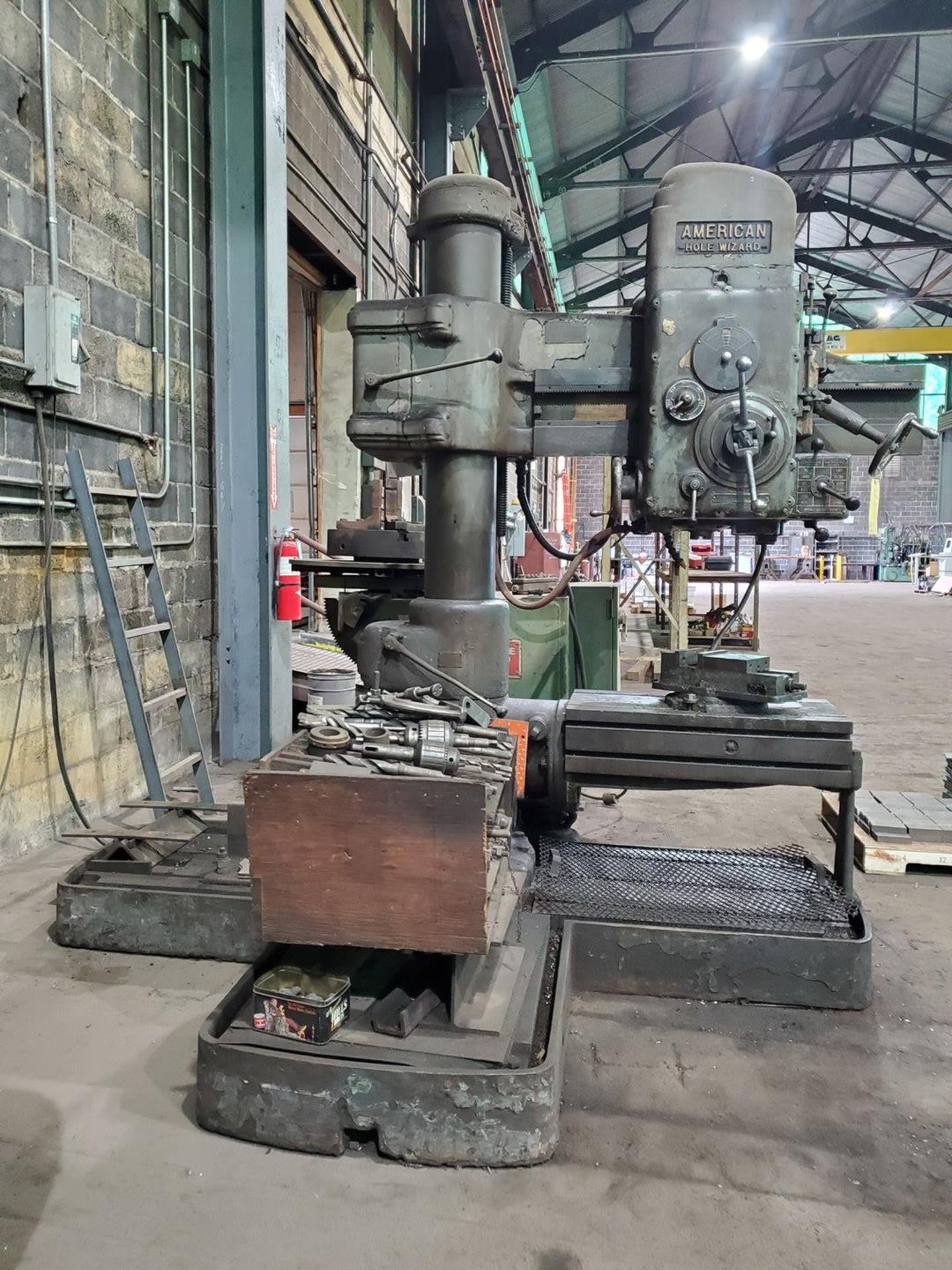 American 3' Arm 8" Column Radial Arm Drill W/ 6" Vise - Image 6 of 14