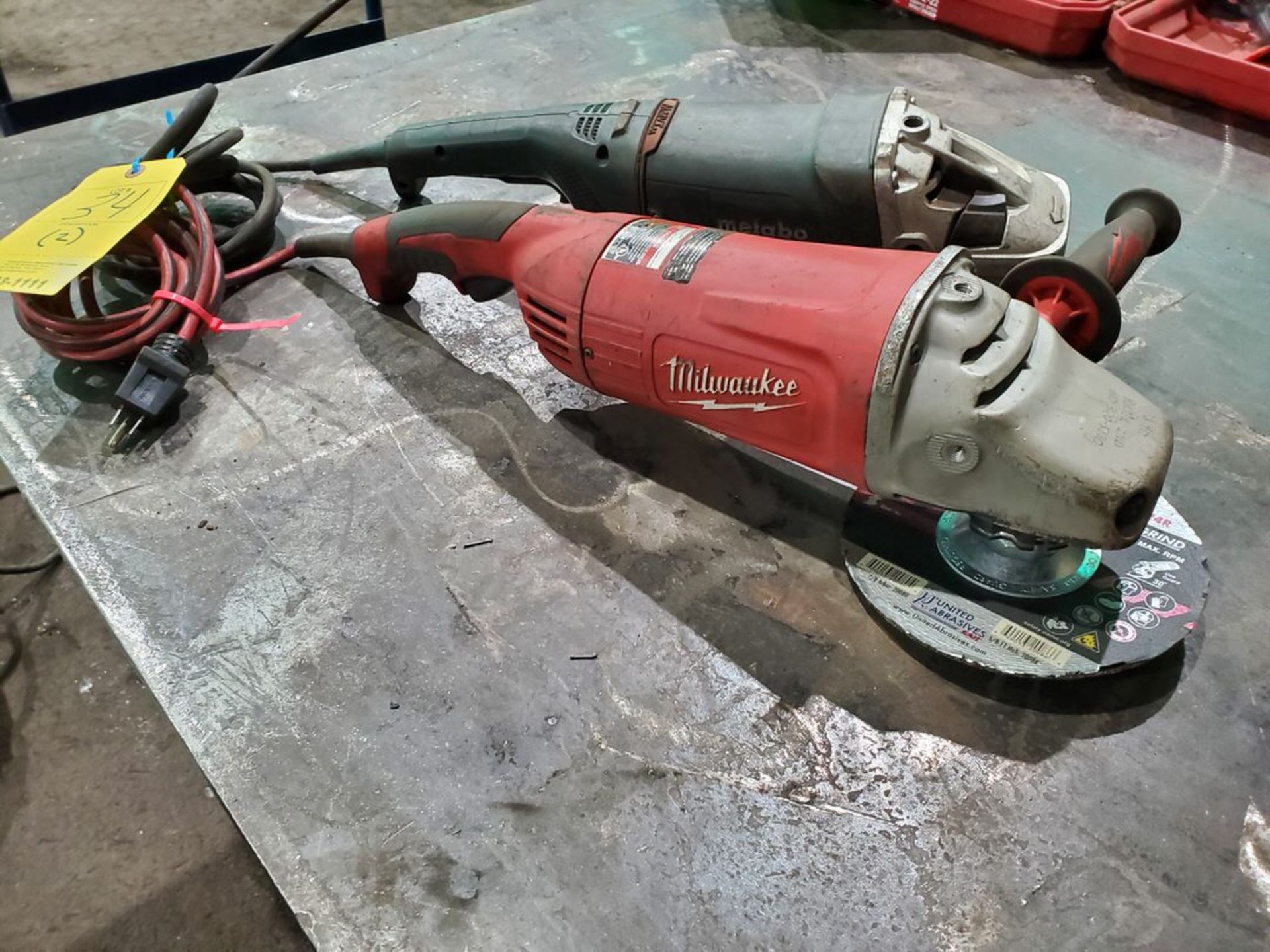 (2) Angle Grinders (1) 7" Metabo; (1) 7/9" Milwaukee - Image 2 of 4