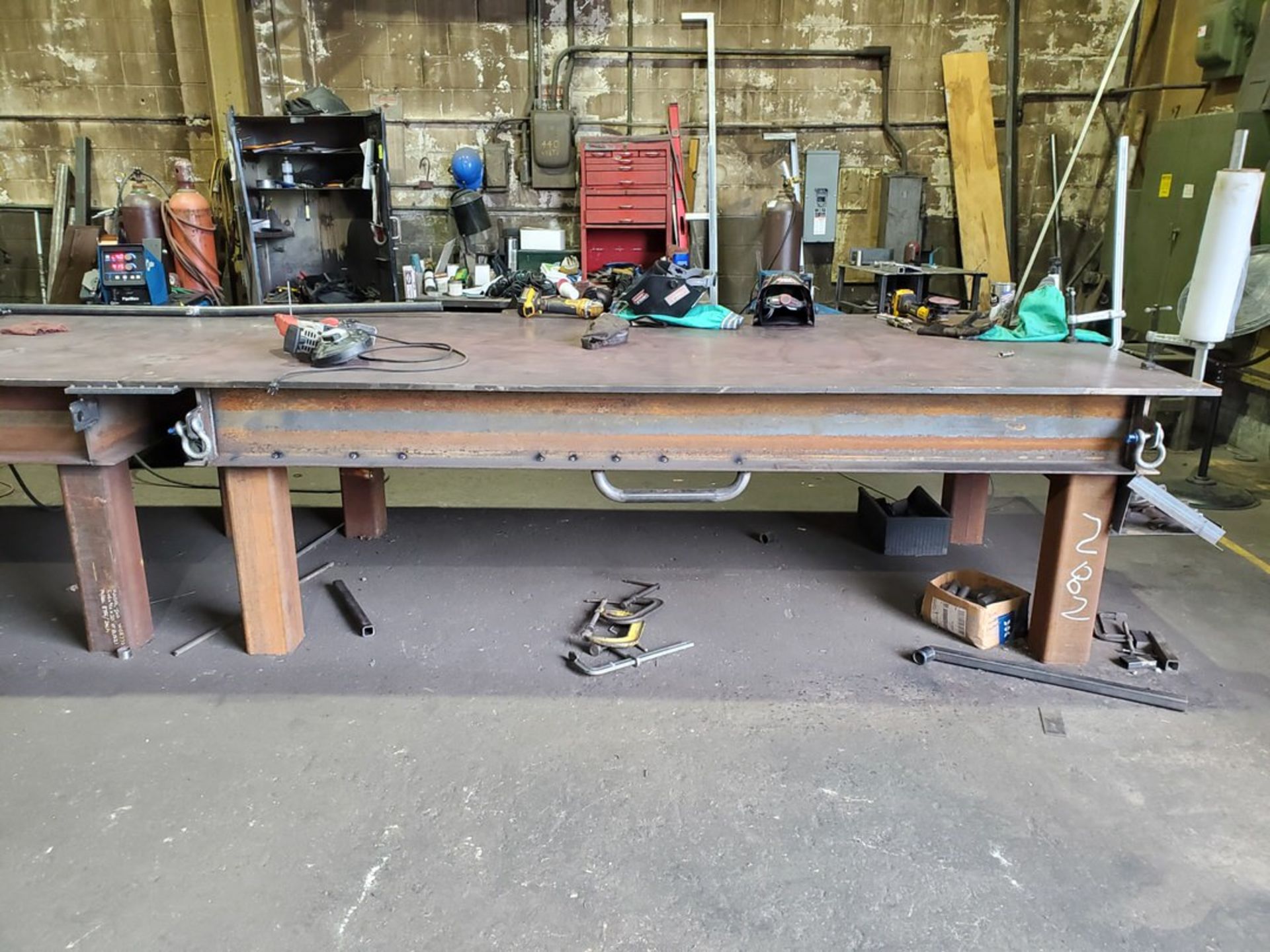 Stl Work Table 122" x 60" x 37"H; Overall Length: 128"