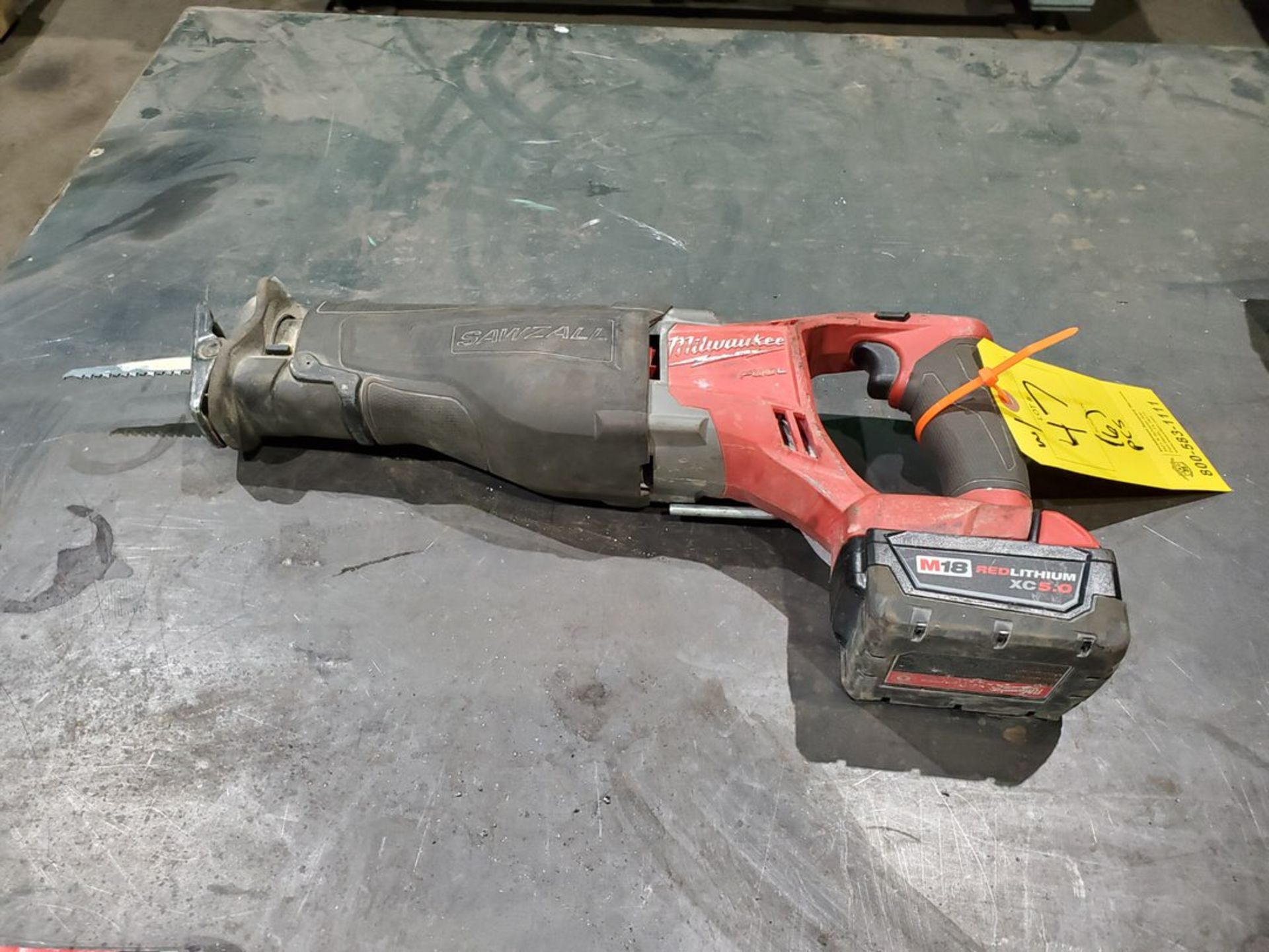 Milwaukee 4-1/2"/5" Grinder, M18; W/ (1) 18V Reciprocating Saw; W/ (3) Red M18 Lithium XC5.0 - Image 2 of 9