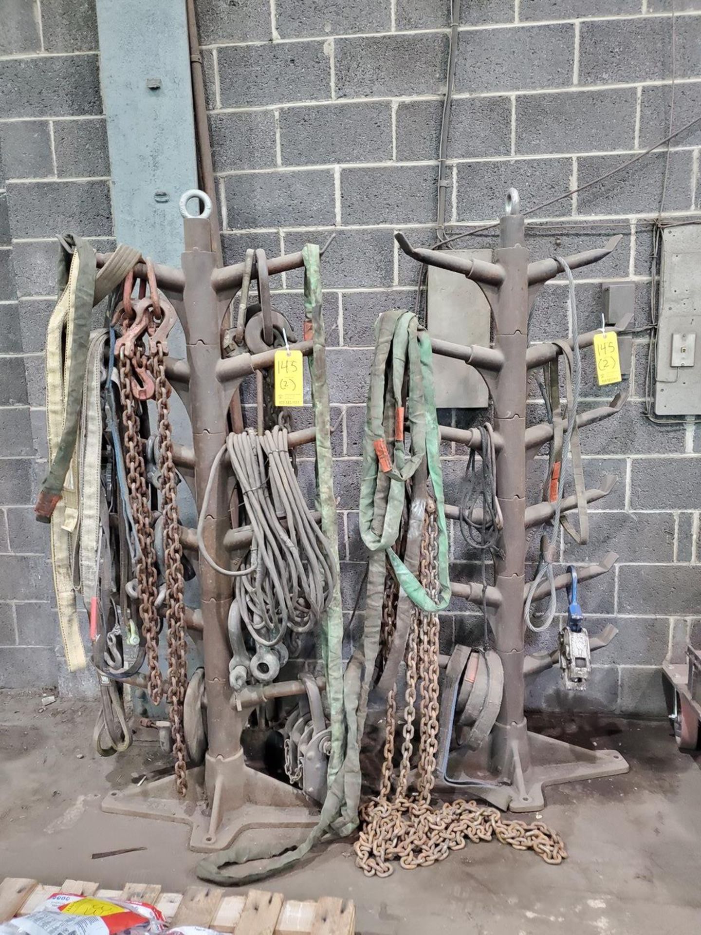 Assorted Lifting Material To Include But Not Limited To: Harnesses, Straps, Chains, Shackles,