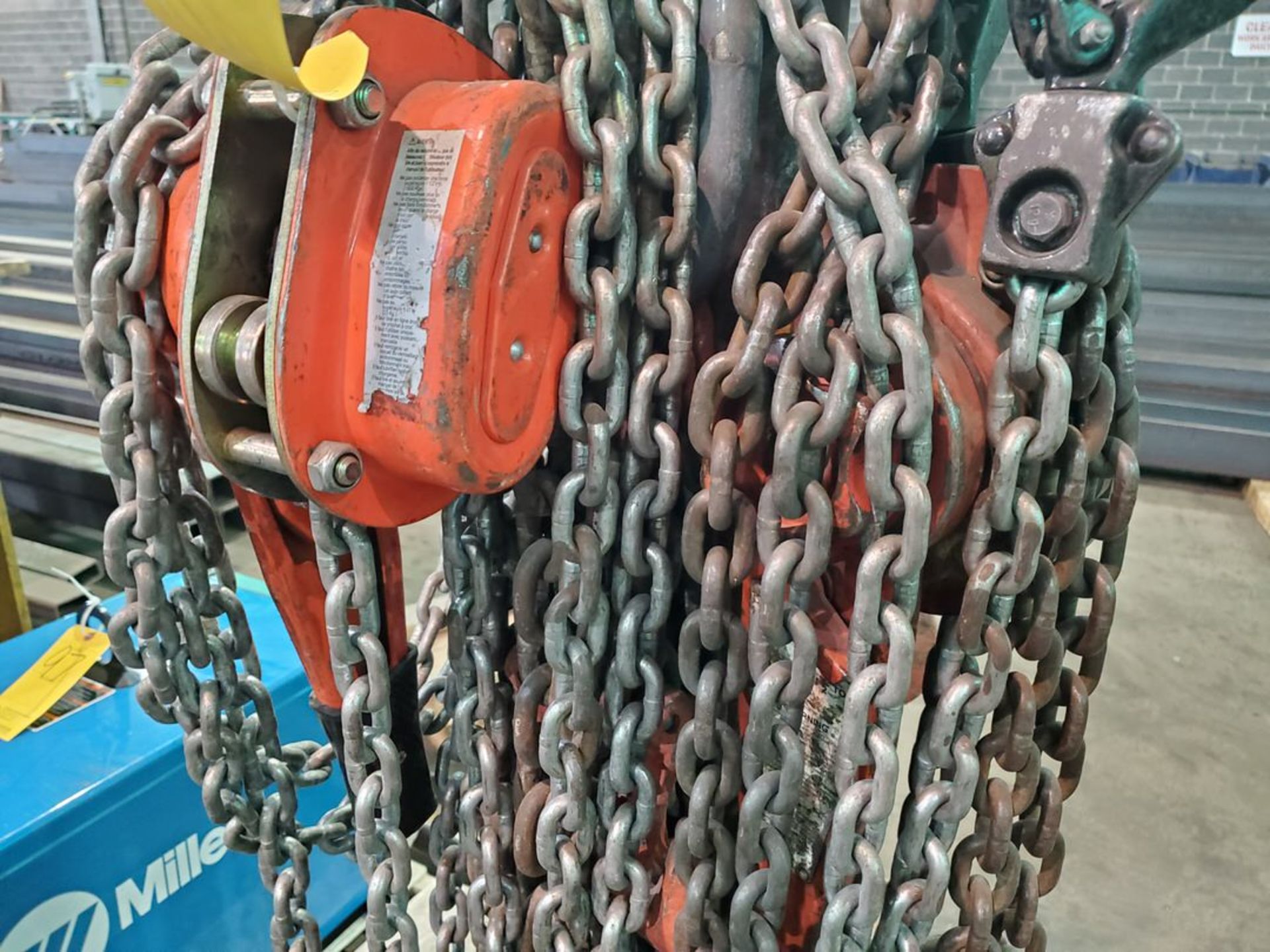 CM Series 653 (3) Hand Lever Hoists W/ Assorted Lifting Chains & Shackles - Image 7 of 7