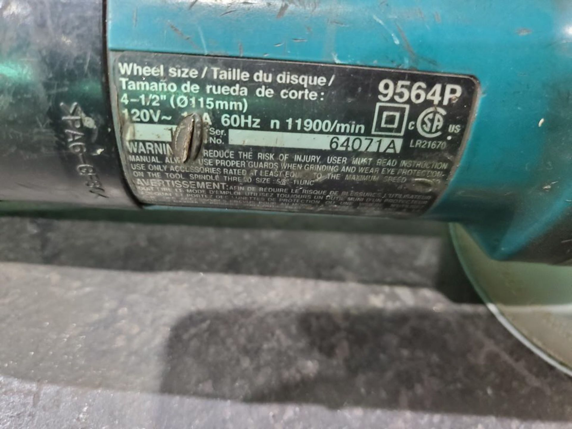 Makita (2) 4-1/2" Angle Grinders 120V, 60HZ - Image 4 of 4