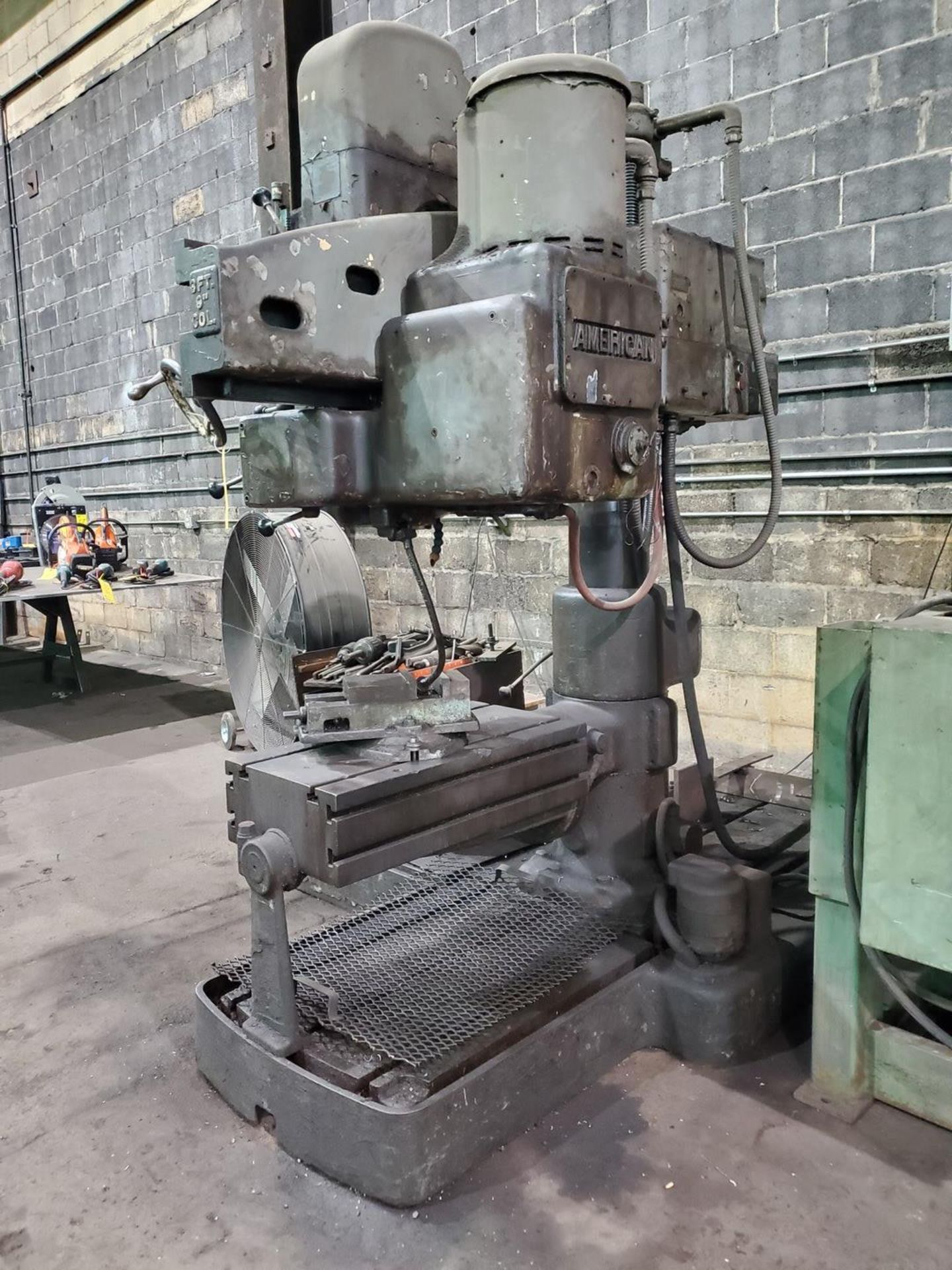 American 3' Arm 8" Column Radial Arm Drill W/ 6" Vise - Image 2 of 14