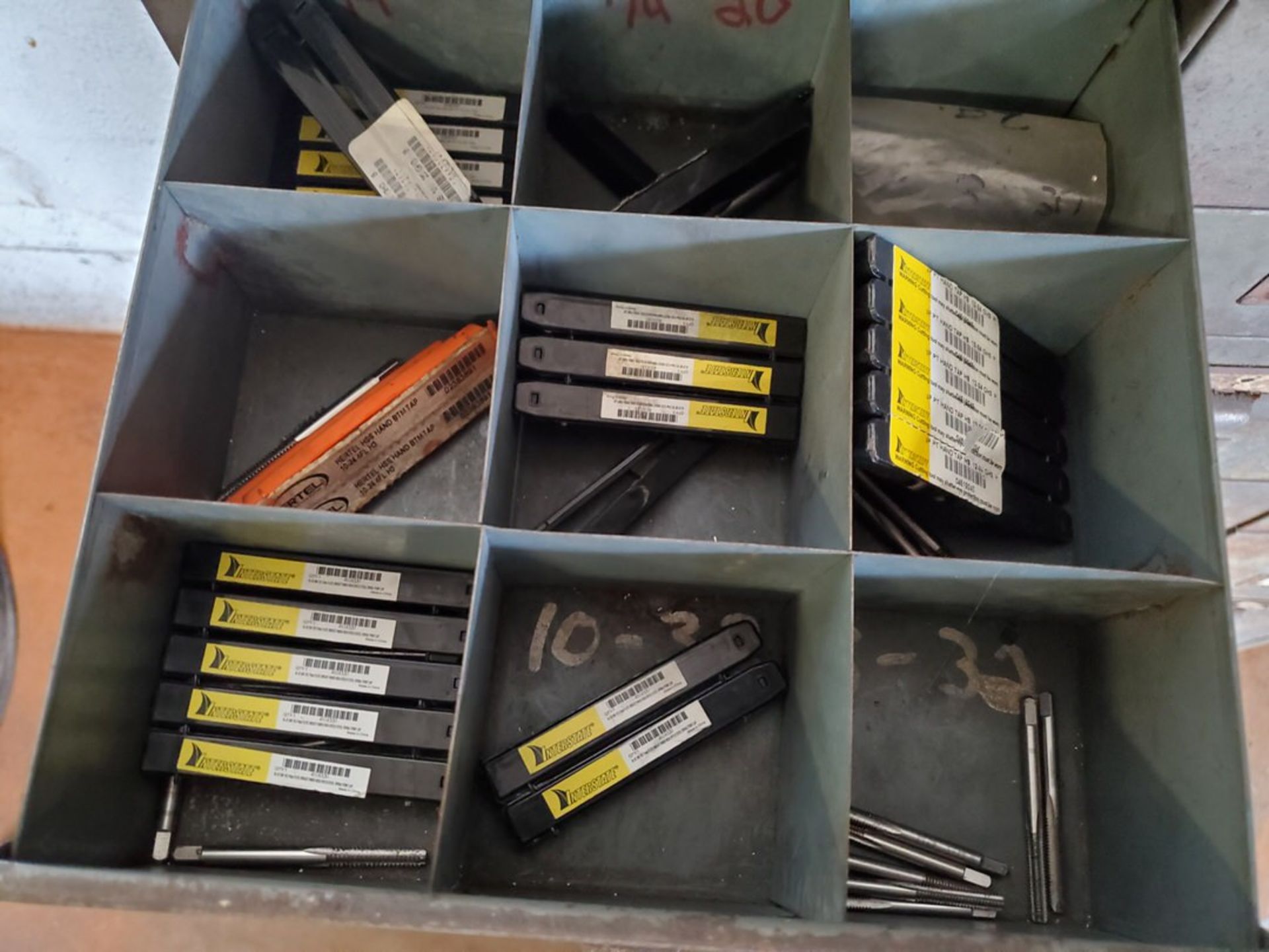 Matl Bins W/ Assorted Material To Include But Not Limited To: Assorted Drill Bits, Taps, etc. - Image 10 of 21