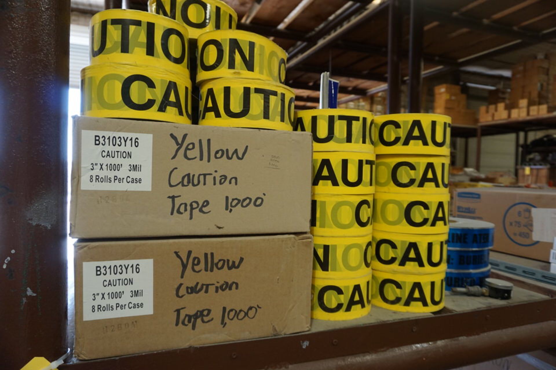 (27) ROLLS OF CAUTION TAPE, STAKE TRACKERS, NAILS, SPRAY PAINT - Image 2 of 5