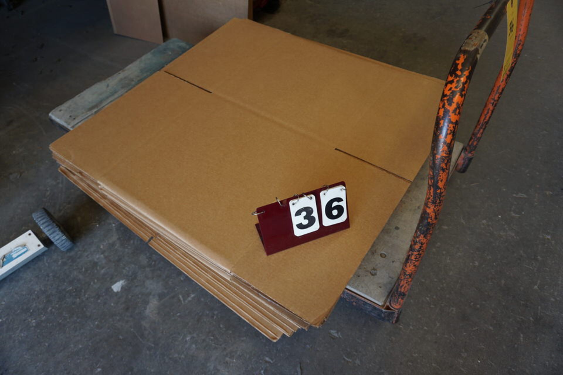 PLATFORM CART 30" X 60" W/ CARDBOARD BOXES