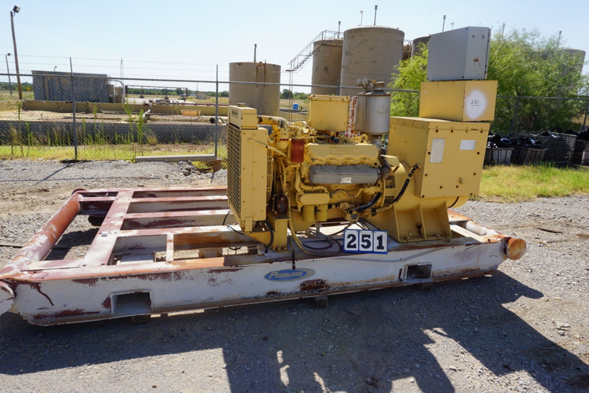 CATERIPLLAR SKID MOUNTED GENERATOR, APPROX 8' X 14' SKID