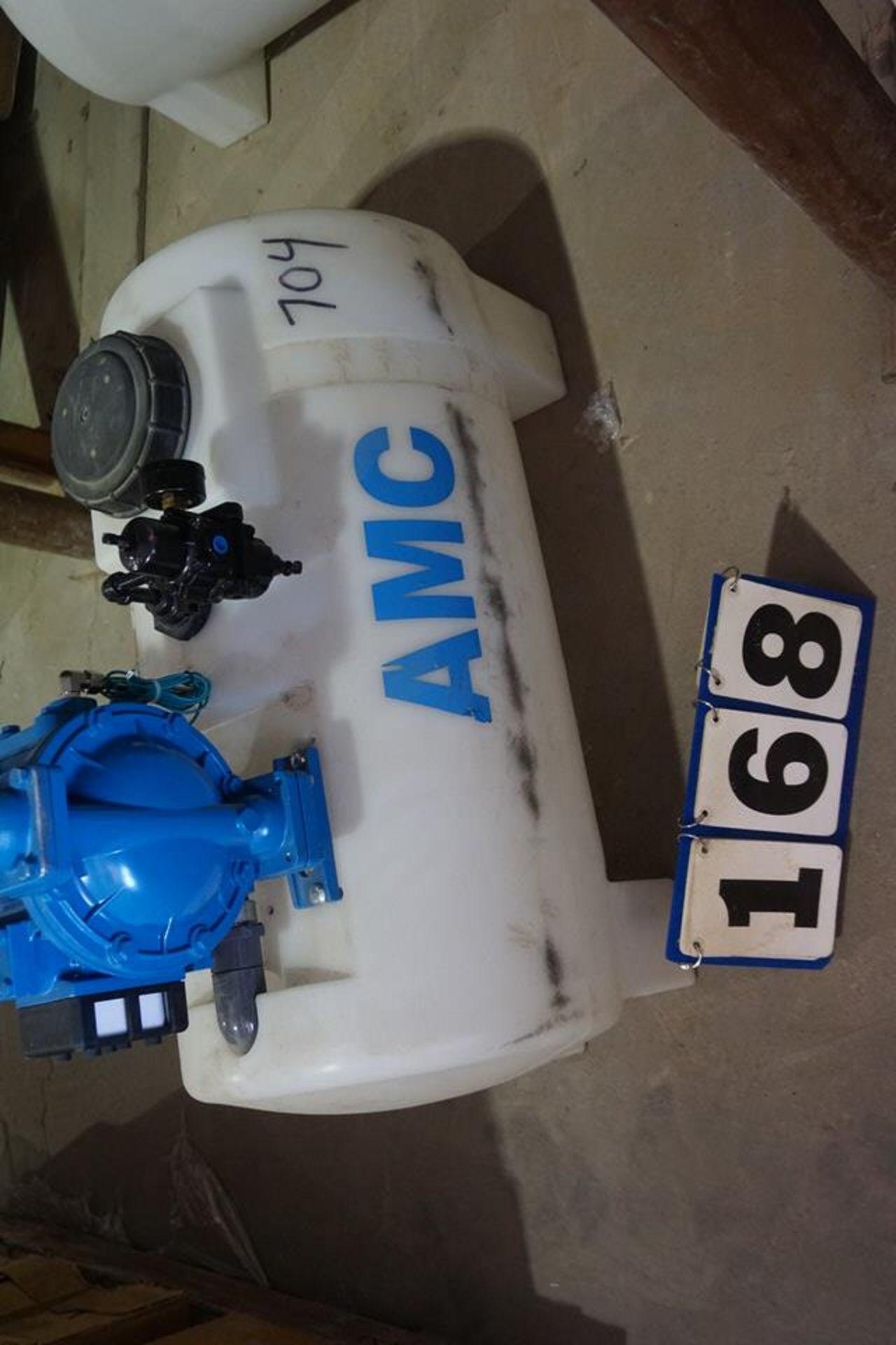 (3) AMC CHEMICAL SPRAY TANK W/ SANDPIPER PUMP APPROX 30 GALLON CAP