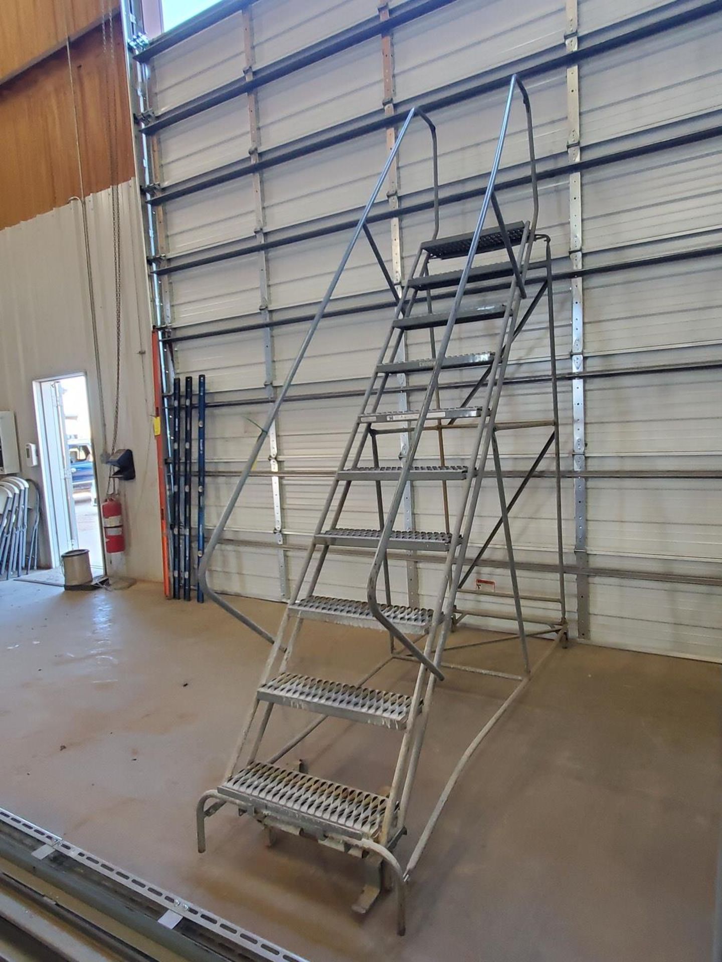 10-Step Rolling Platform Ladder 450lb Cap. - Image 2 of 3