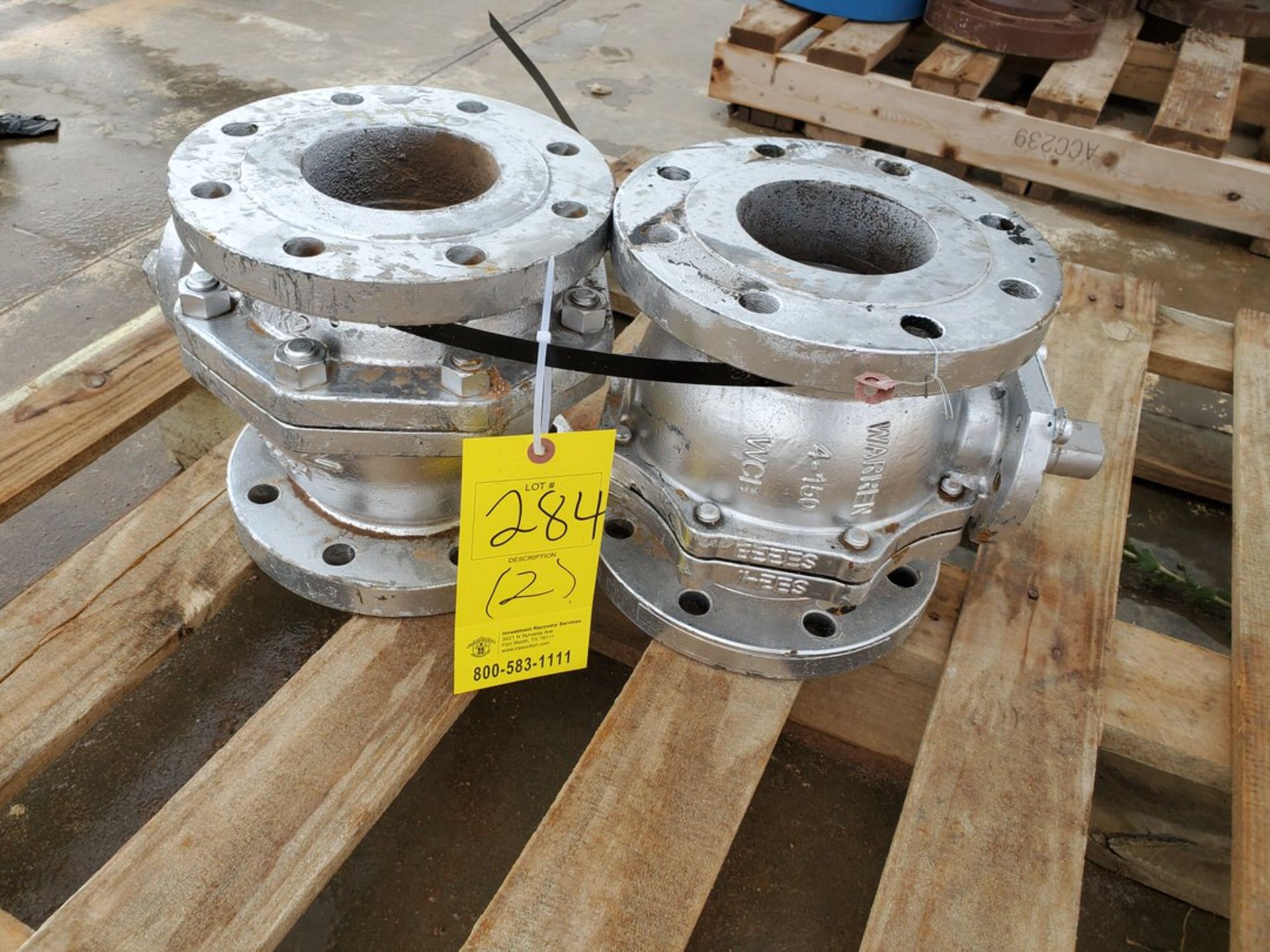 Warren, etc (4) Assorted Valves (2) 4" 150#, (2) 8" 150# - Image 2 of 11