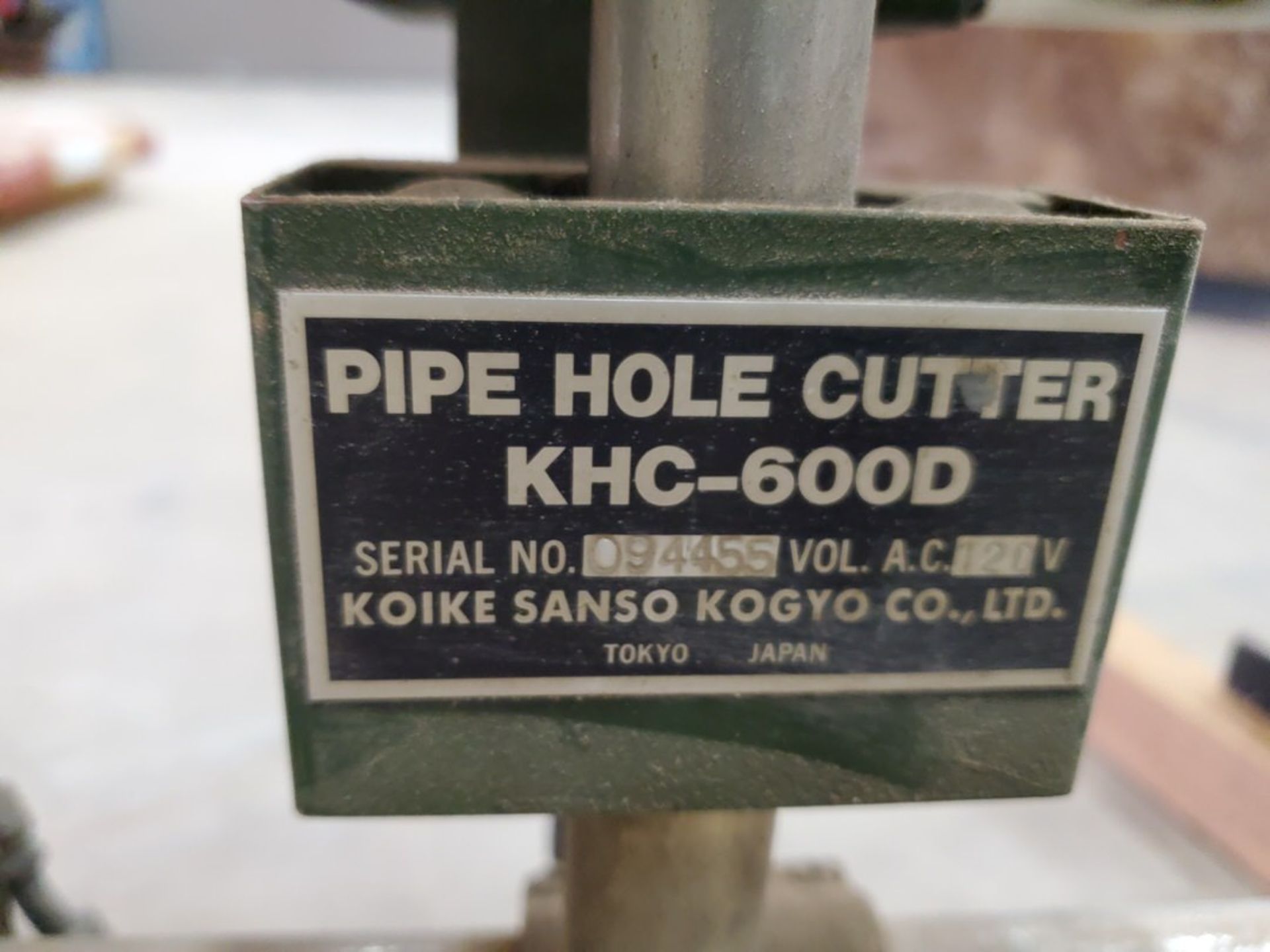 Koike KHC-600D Pipe Hole Cutter 120V - Image 5 of 7