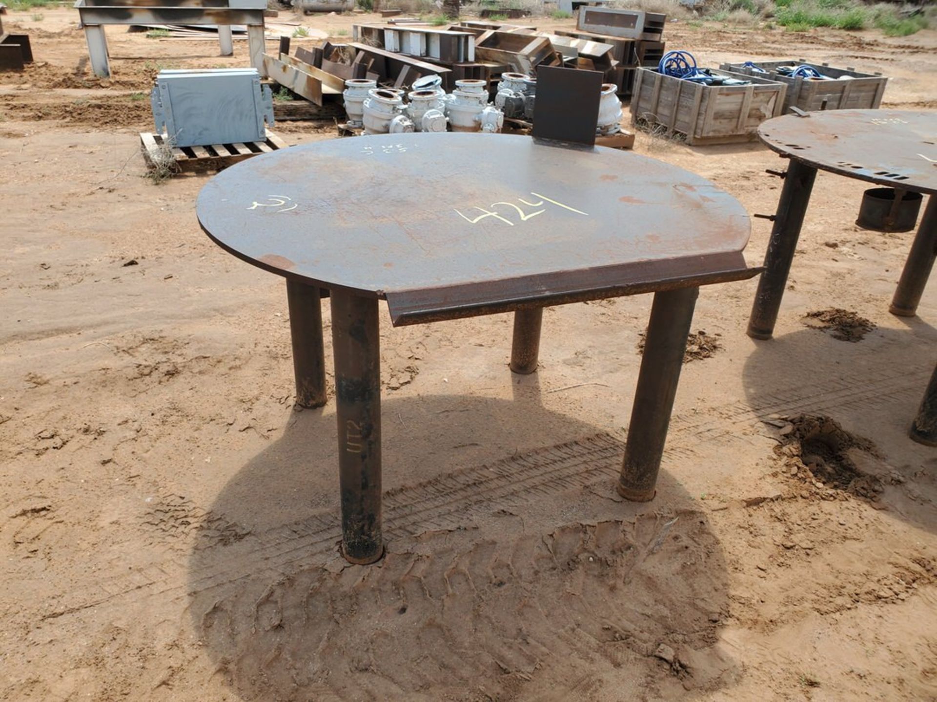 (2) Stl Tables 63"Dia x 36"H - Image 2 of 6