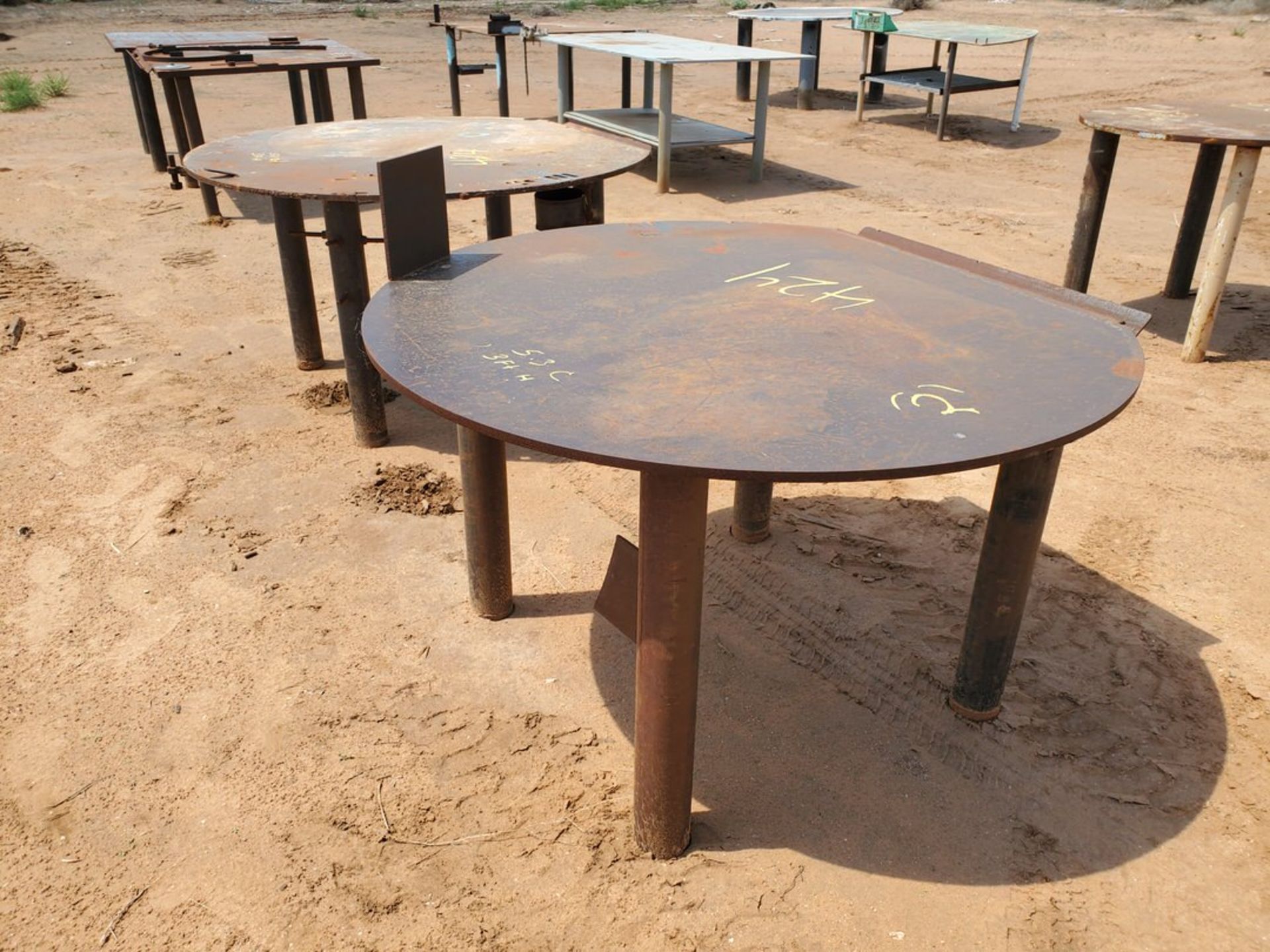 (2) Stl Tables 63"Dia x 36"H - Image 3 of 6