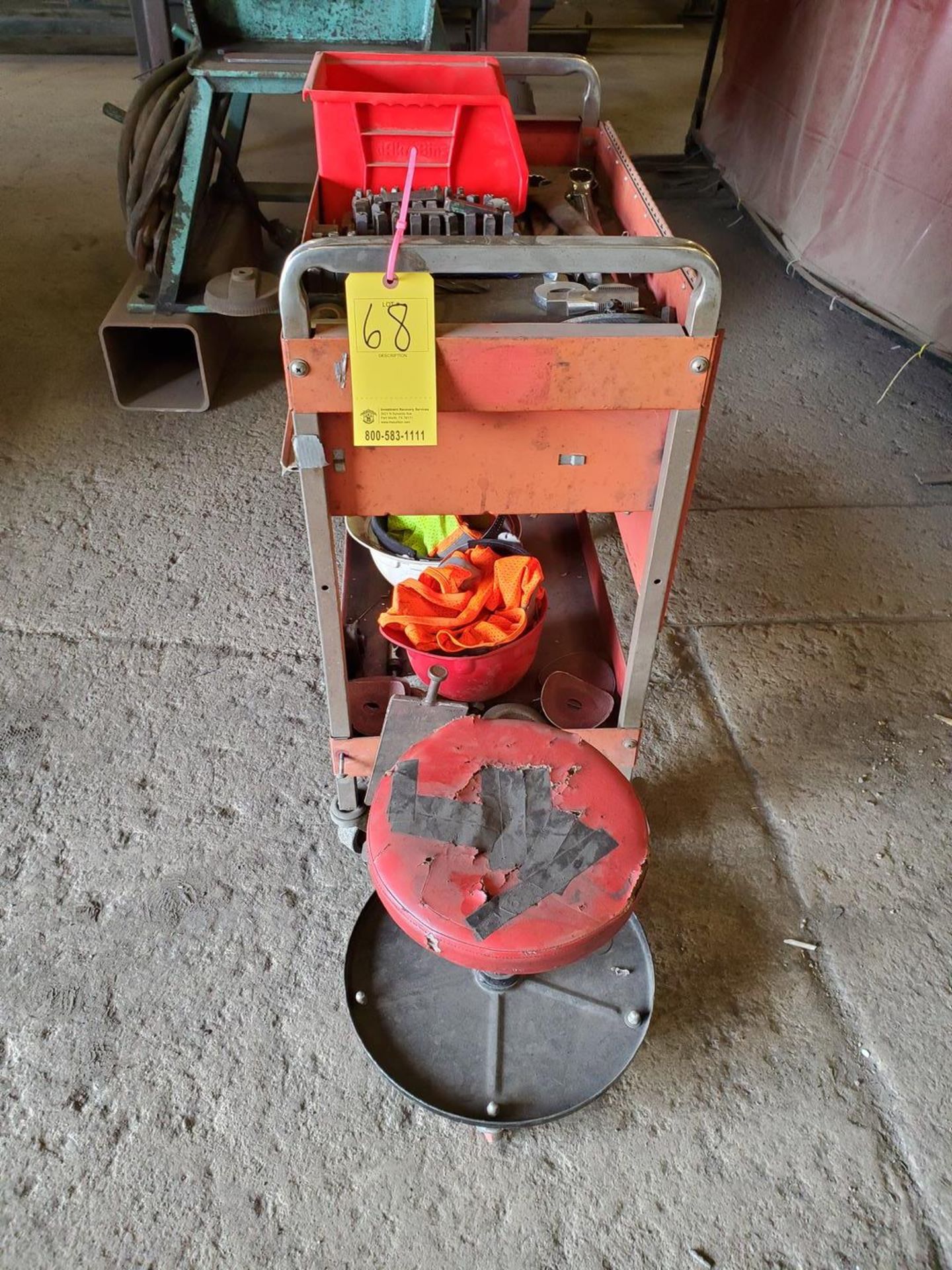 Rolling Tool Cart W/ Assorted Tooling & Shop Chair - Image 6 of 6