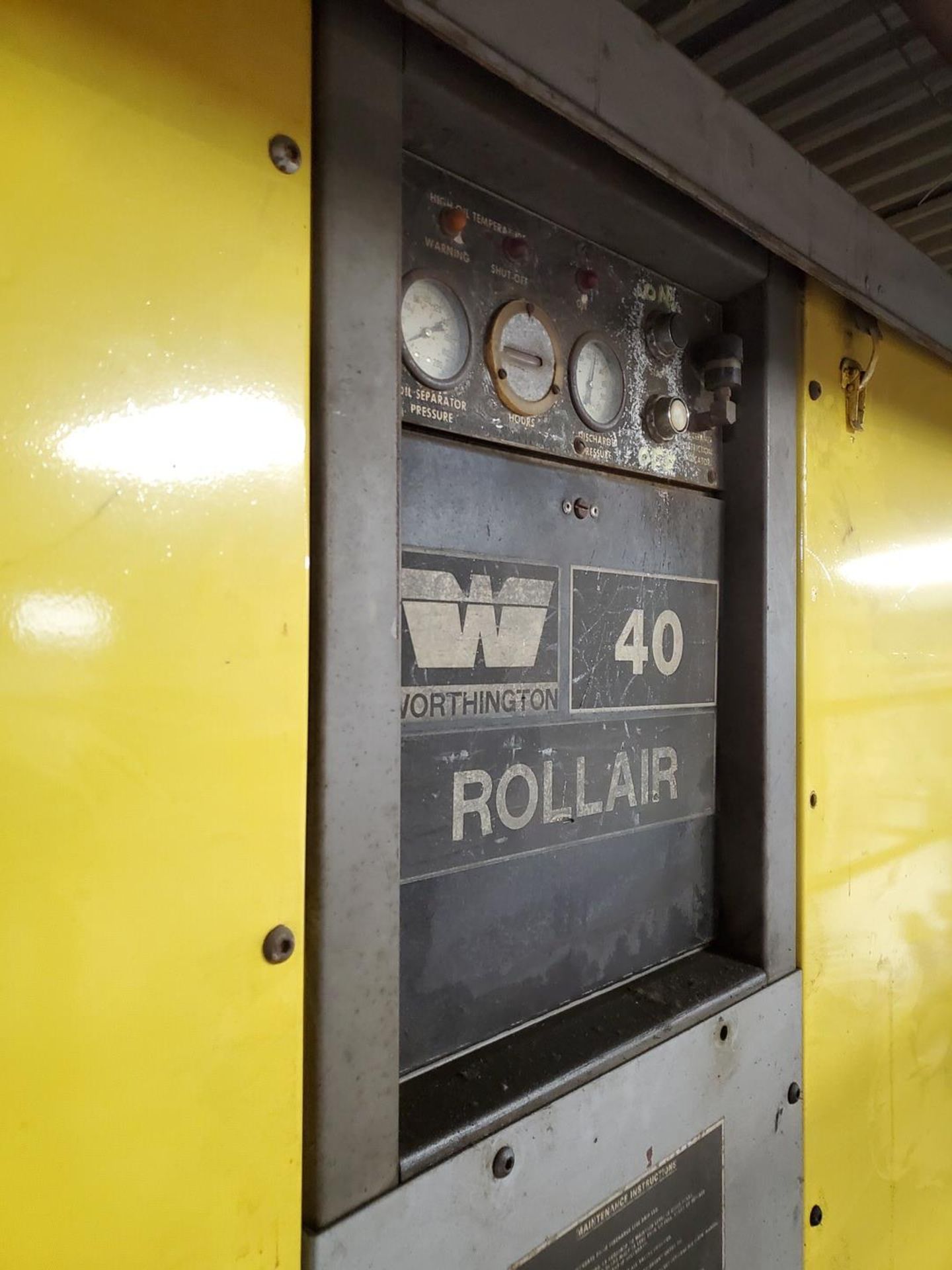 Worthington Rollair 40 Compressor 40-50HP, Hrs: 32,388; (No Tag) - Image 5 of 6