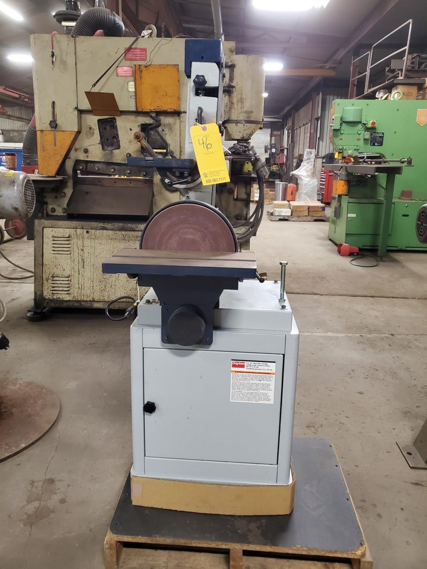 Dayton 49G991A 6"x10" Belt Disc Sander 1HP, 3450RPM, 120/240V, 60HZ, 13.5/6.7A - Image 6 of 7