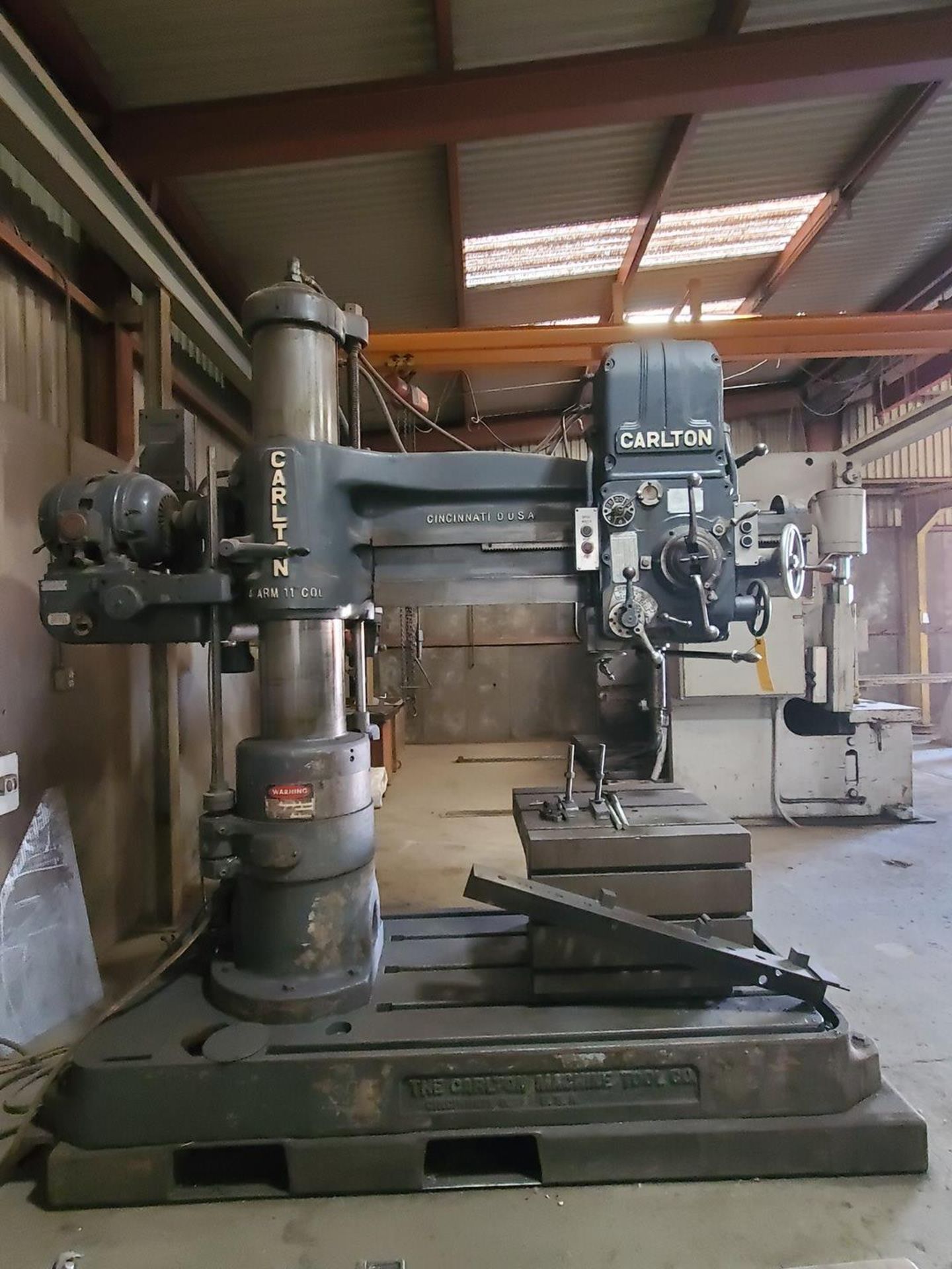 Carlton 4' Arm x 11" Col. Radial Arm Drill Press 1/2HP Motor, 3500RPM, 3PH, 60HZ; 26"Dia. Slotted