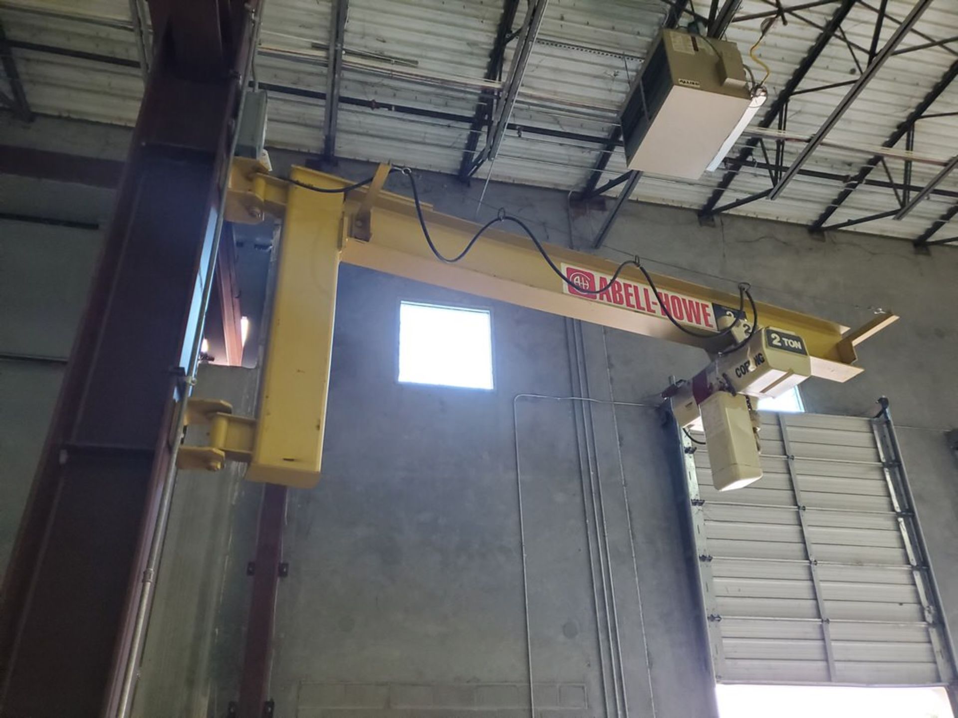 Abbell Howe Wall Mounted 2 Ton Jib Crane w/ 2-Ton Coffing Hoist & 2-Button Pendant - Image 2 of 13