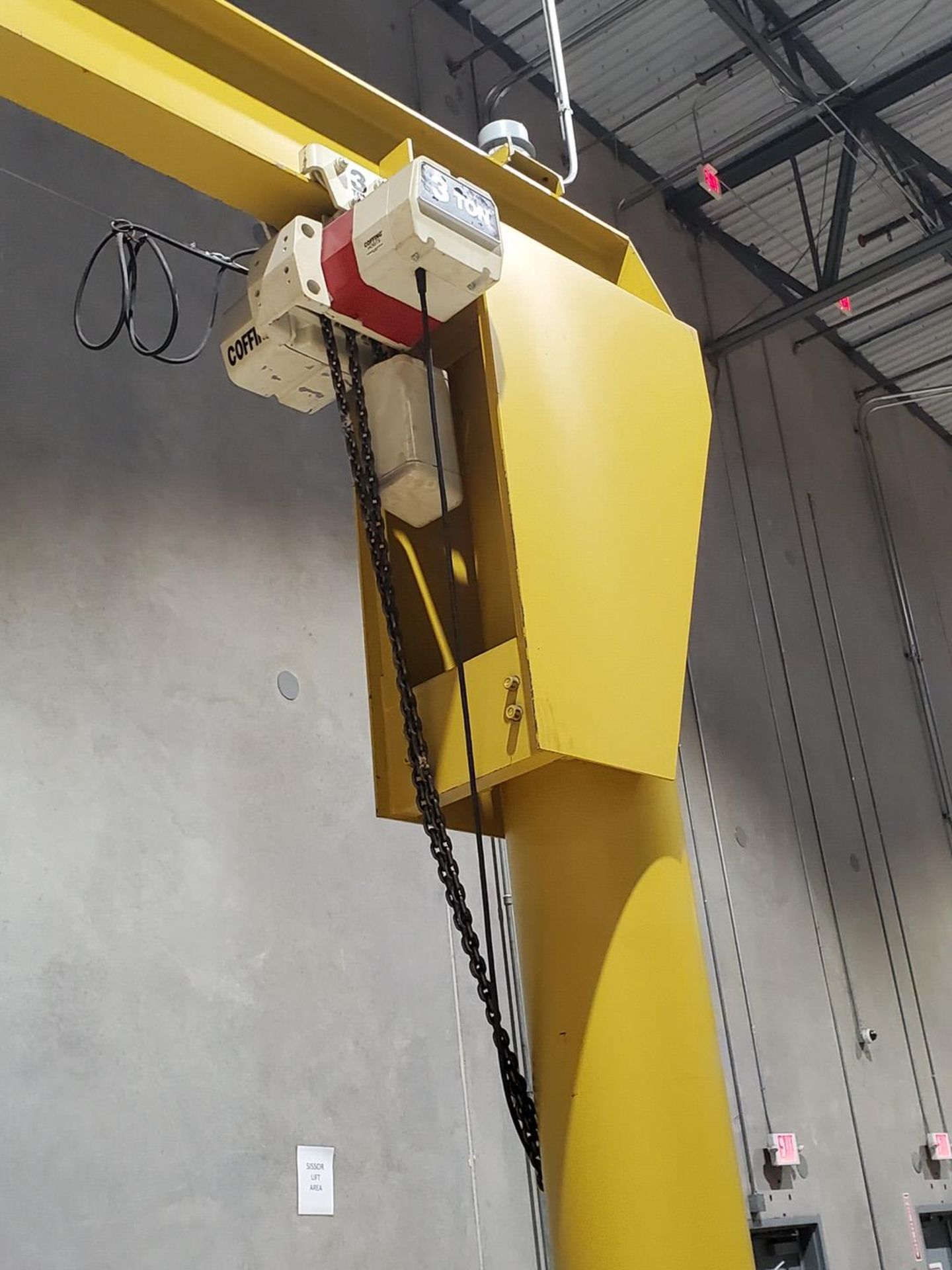 Abbell Howe 3 Ton Jib Crane W/ 3-Ton Coffing Hoist & 2-Button Pendant - Image 7 of 16