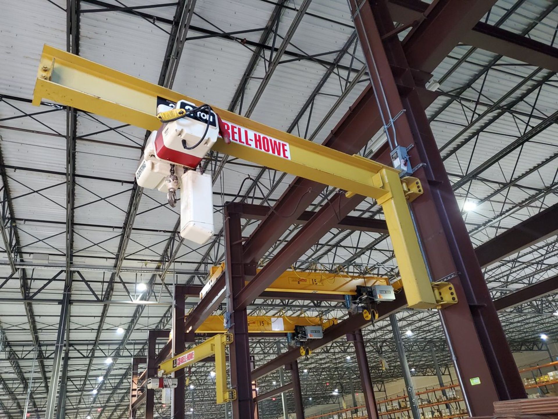 Abbell Howe Wall Mounted 2 Ton Jib Crane w/ 2-Ton Coffing Hoist & 2-Button Pendant - Image 8 of 13