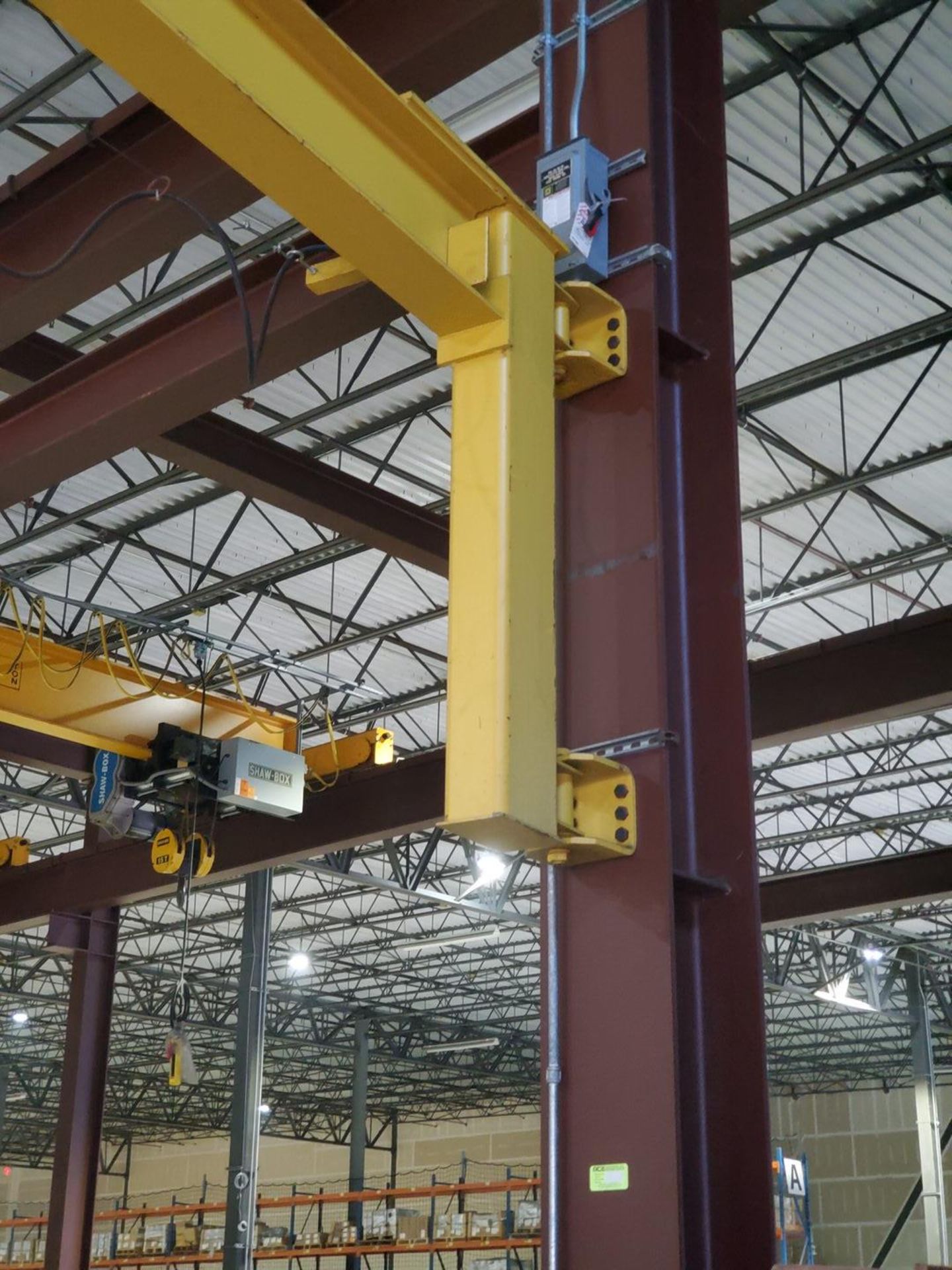 Abbell Howe Wall Mounted 2 Ton Jib Crane w/ 2-Ton Coffing Hoist & 2-Button Pendant - Image 9 of 13