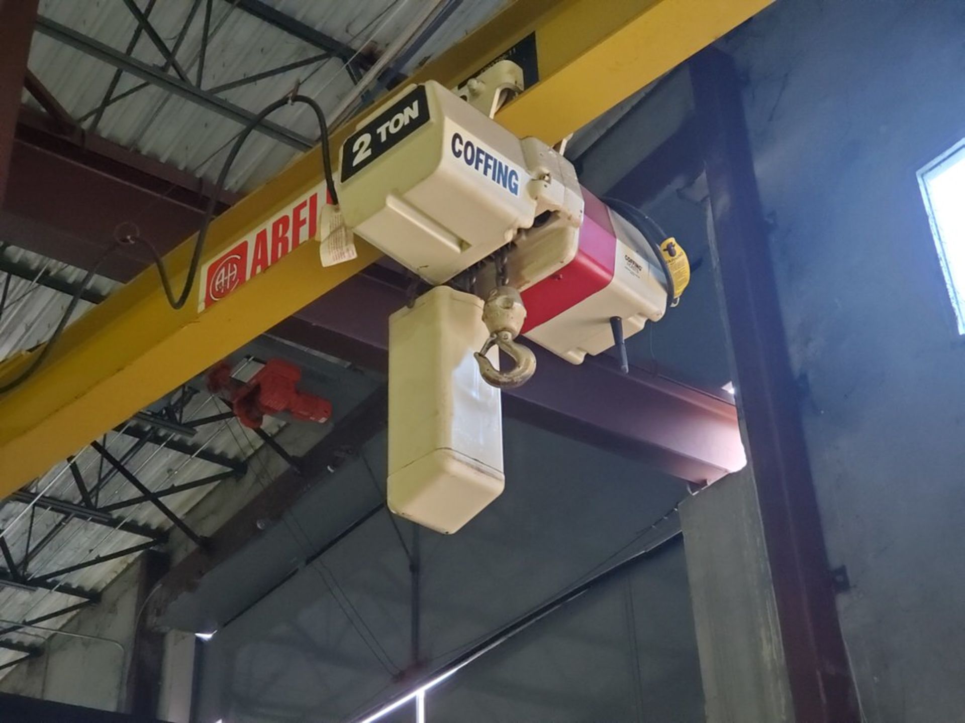 Abbell Howe Wall Mounted 2 Ton Jib Crane w/ 2-Ton Coffing Hoist & 2-Button Pendant - Image 5 of 13